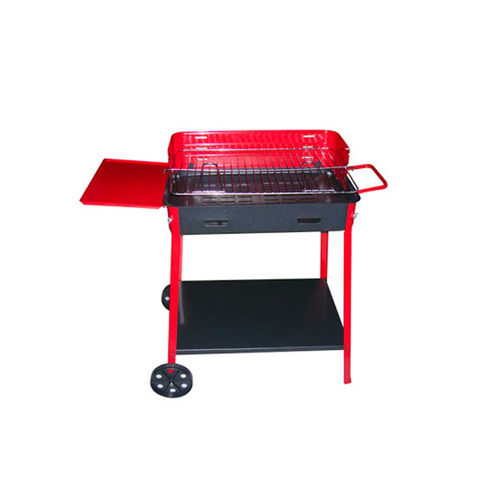 FD Barbecue A Carbone In Acciaio Con Ruote Colore Rosso 40X60X85H Cm