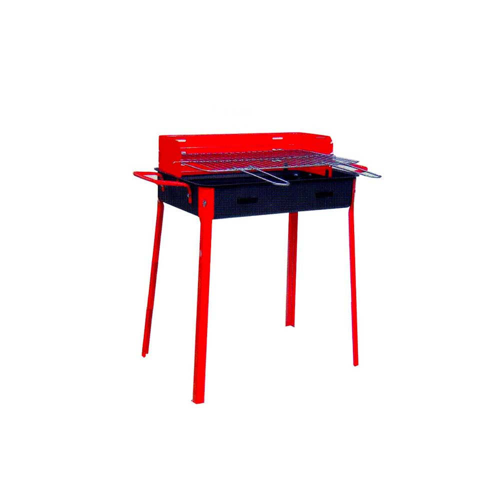 FD Barbecue A Carbone In Acciaio Colore Rosso 40X60X85H Cm