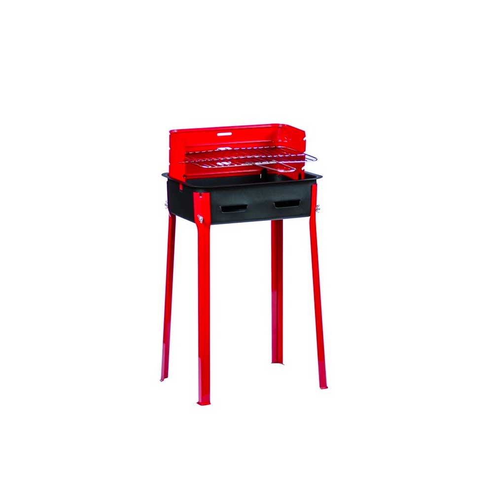 FD Barbecue A Carbone In Acciaio Colore Rosso 25X35X65H Cm