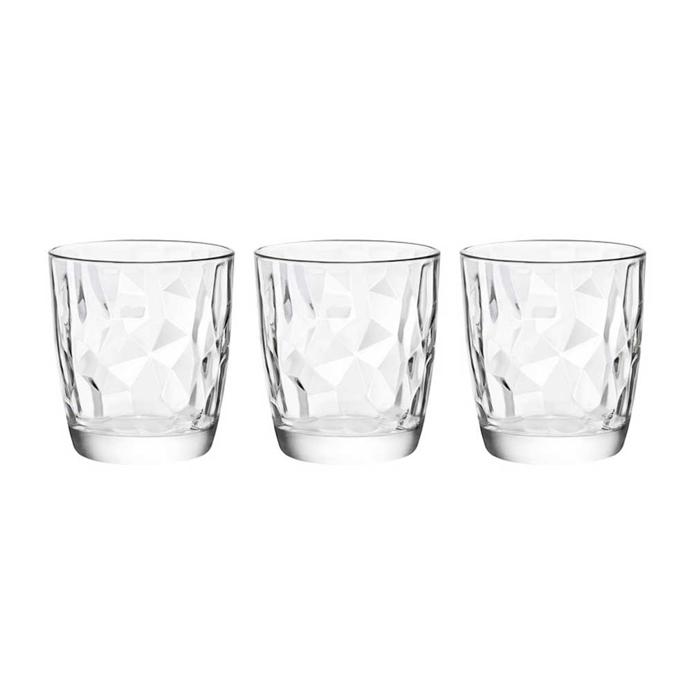 Bormioli 3 Bicchieri Acqua Diamond In Vetro 30 Cl