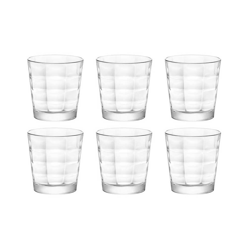 Bormioli 6 Bicchieri Acqua Cube In Vetro 24 Cl