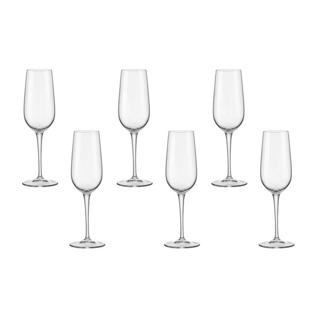 Bormioli 6 Calici Flute In Vetro 19 Cl 