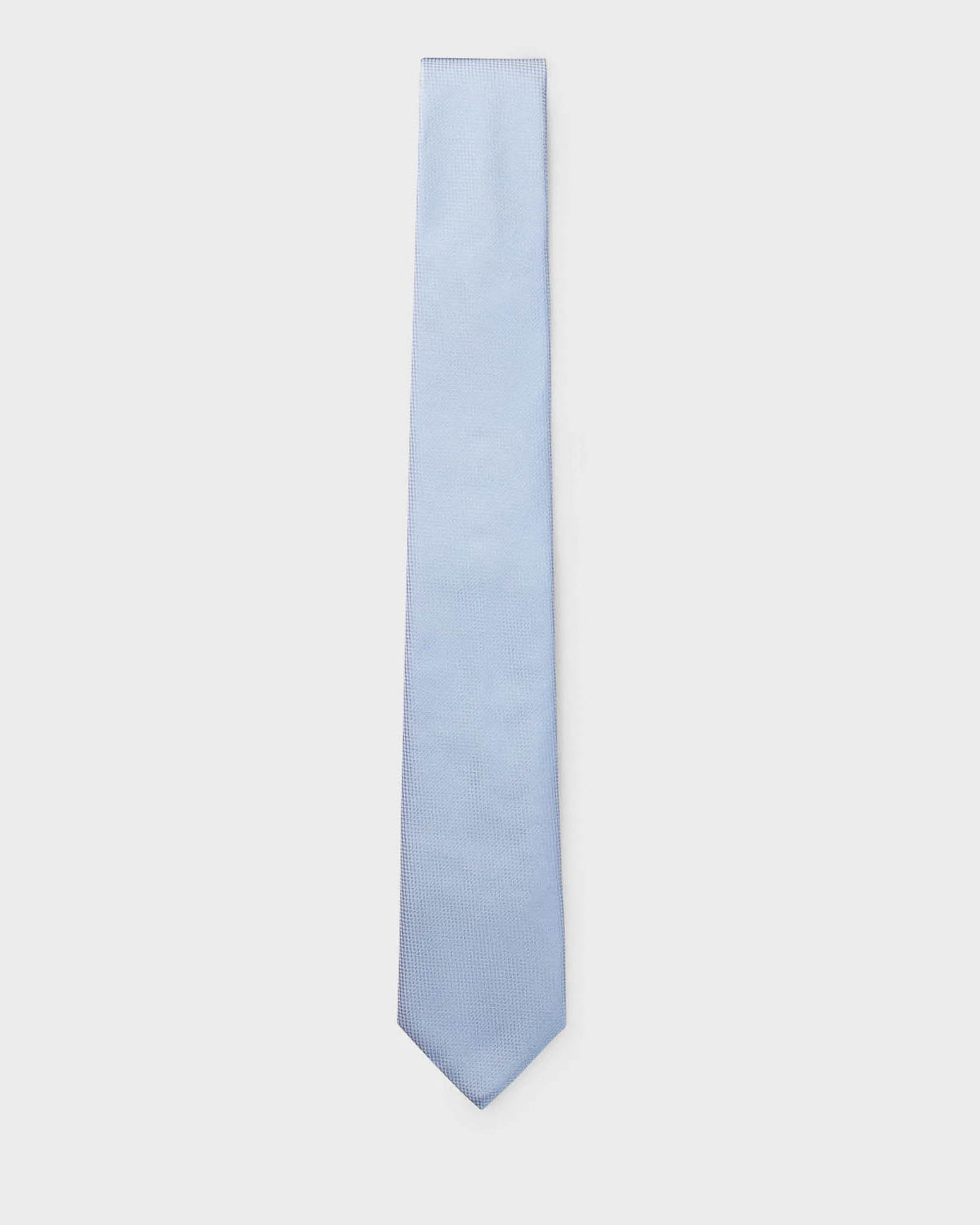 Cravatta azzurra in misto seta mirco armatura