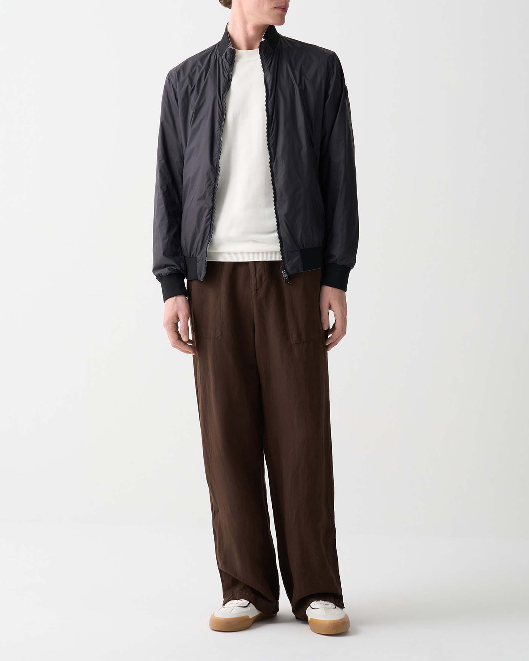 Giubbino sailor nero reversibile in ghiaccio in tessuto opaco ultraleggero