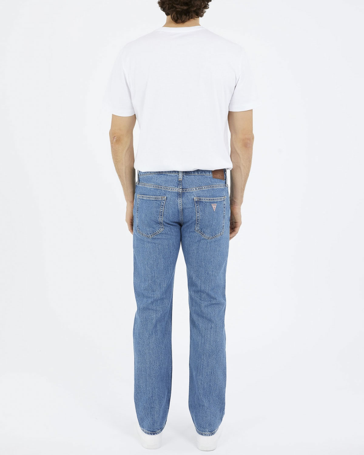 Jeans straight lavaggio medio stone washed in cotone stretch