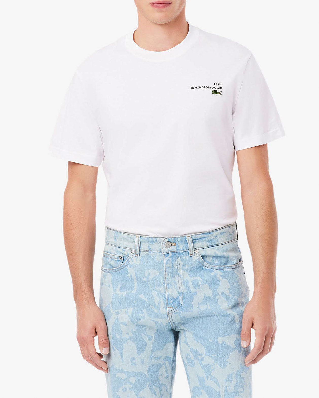 T-shirt con stampa logo metallizzata
