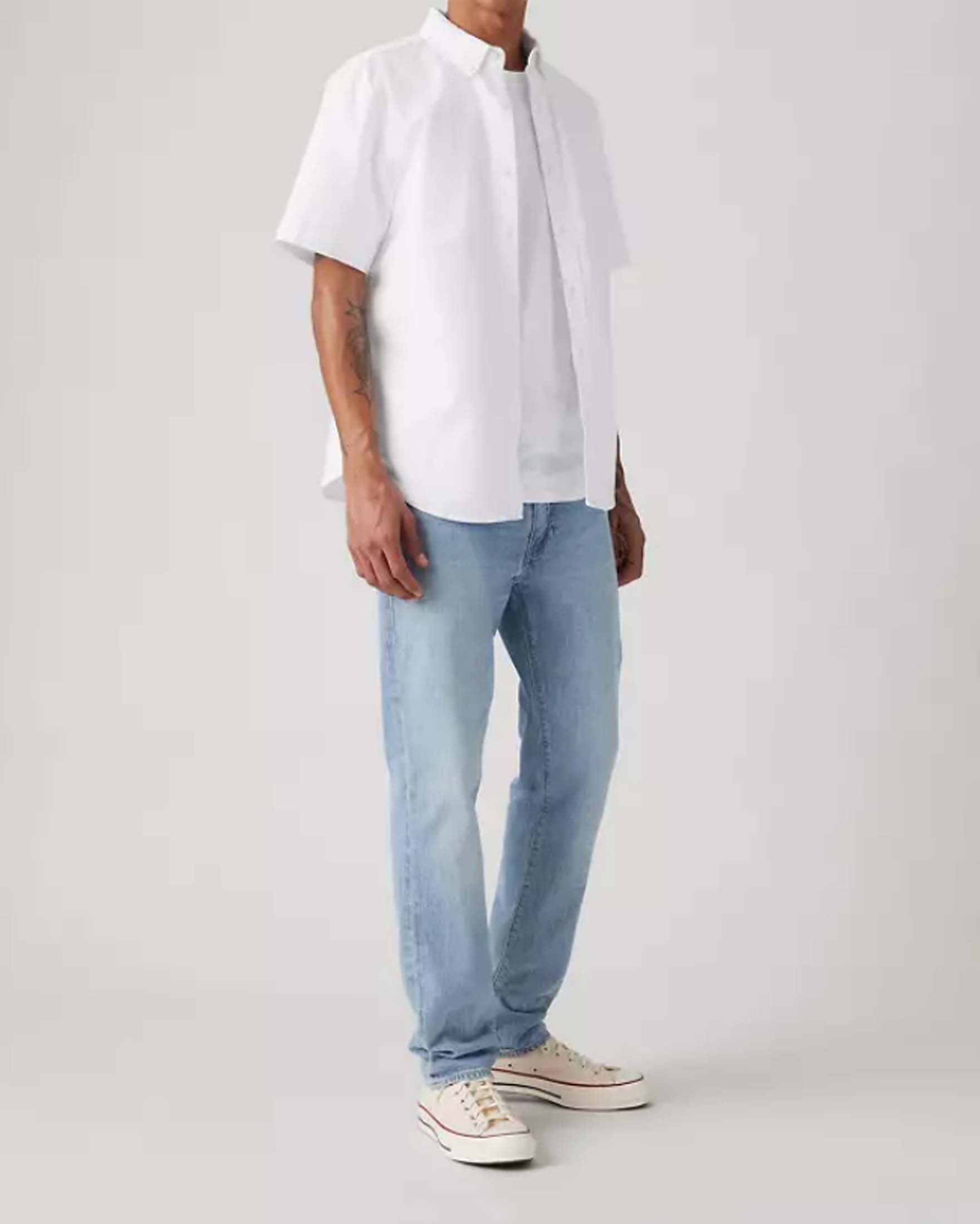 Jeans 511 slim lavaggio chiaro bleach in tela di misto cotone e lino