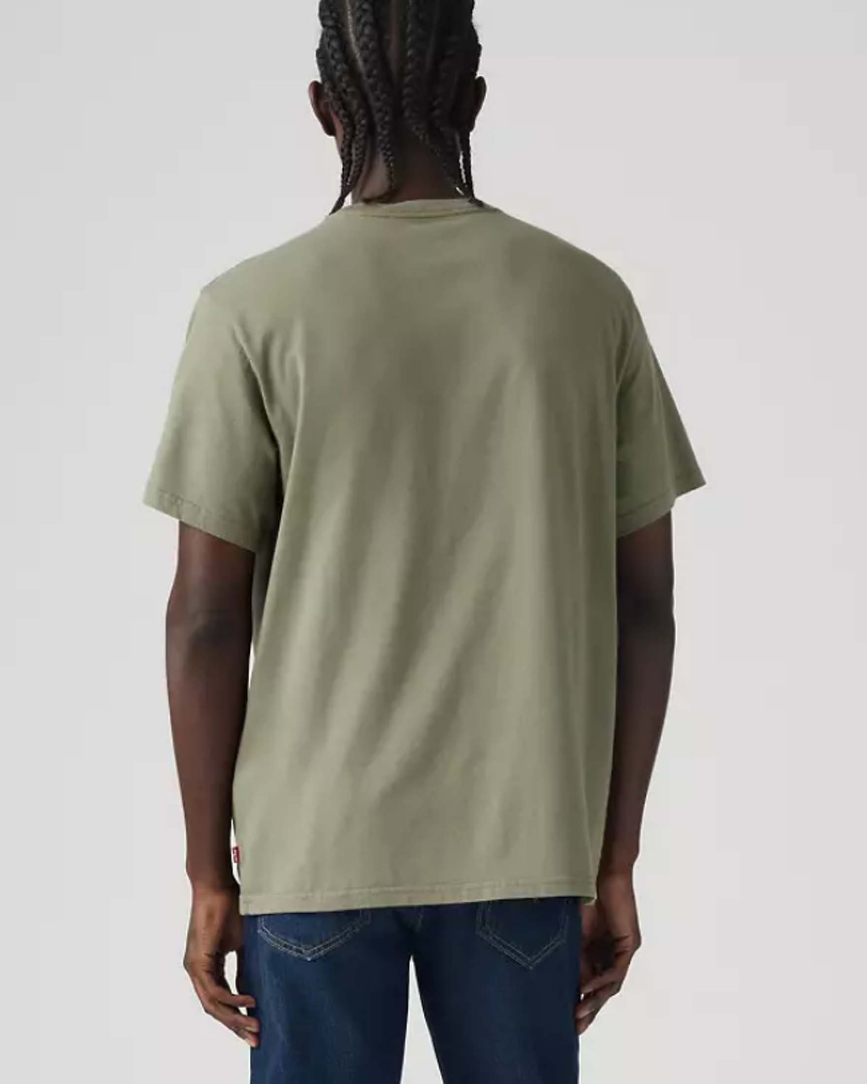 T-shirt verde militare relaxed fit con logo e cactus ricamati sul petto image