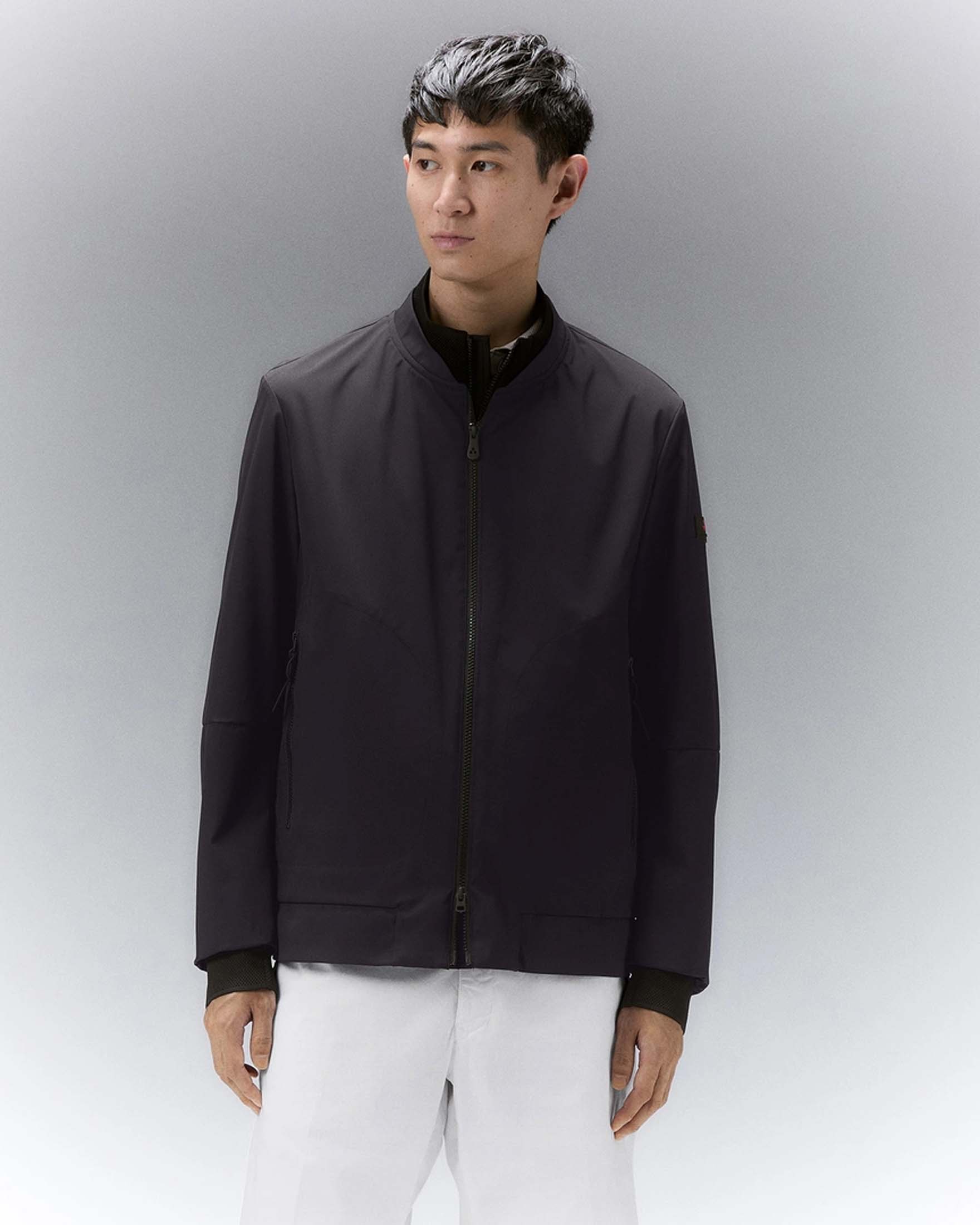 Giubbino Bofin blu in tessuto tecnico stretch con colletto e polsini in mesh image