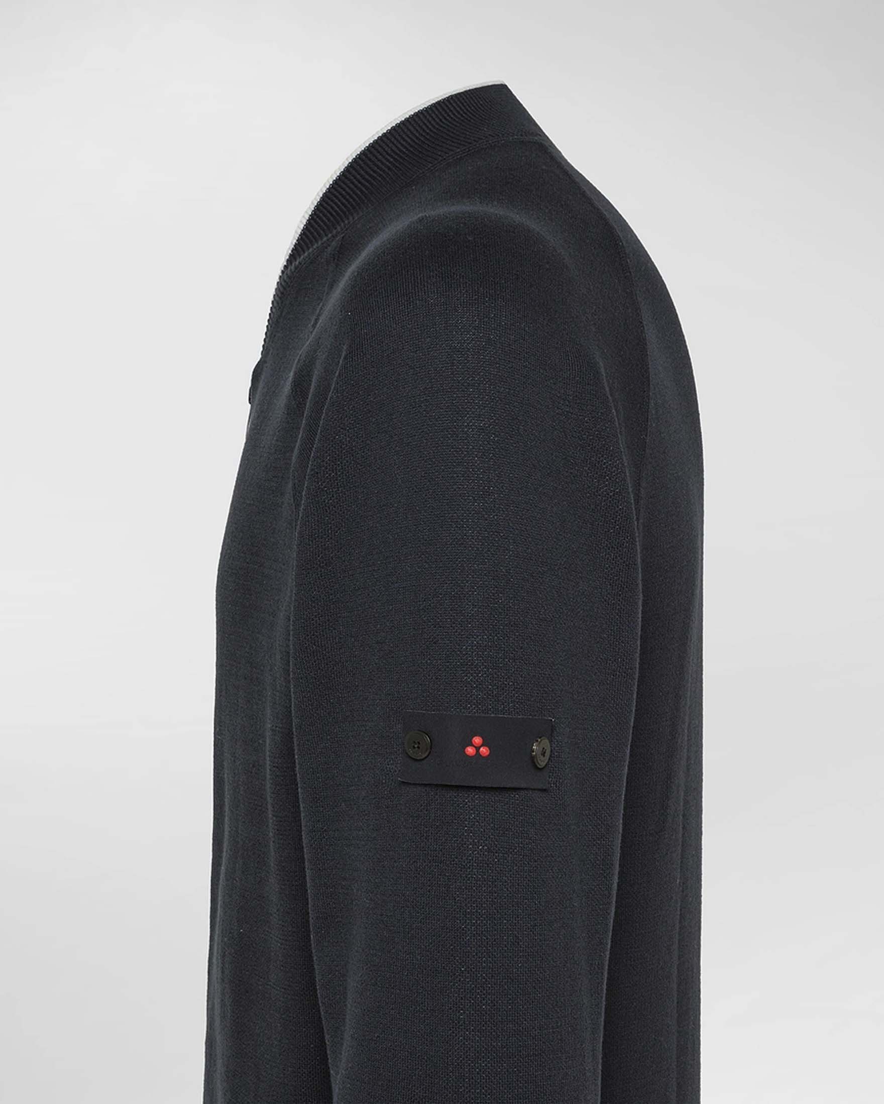 Maglia Peuterey blu in tricot di misto cotone e poliammide con chiusura zip image