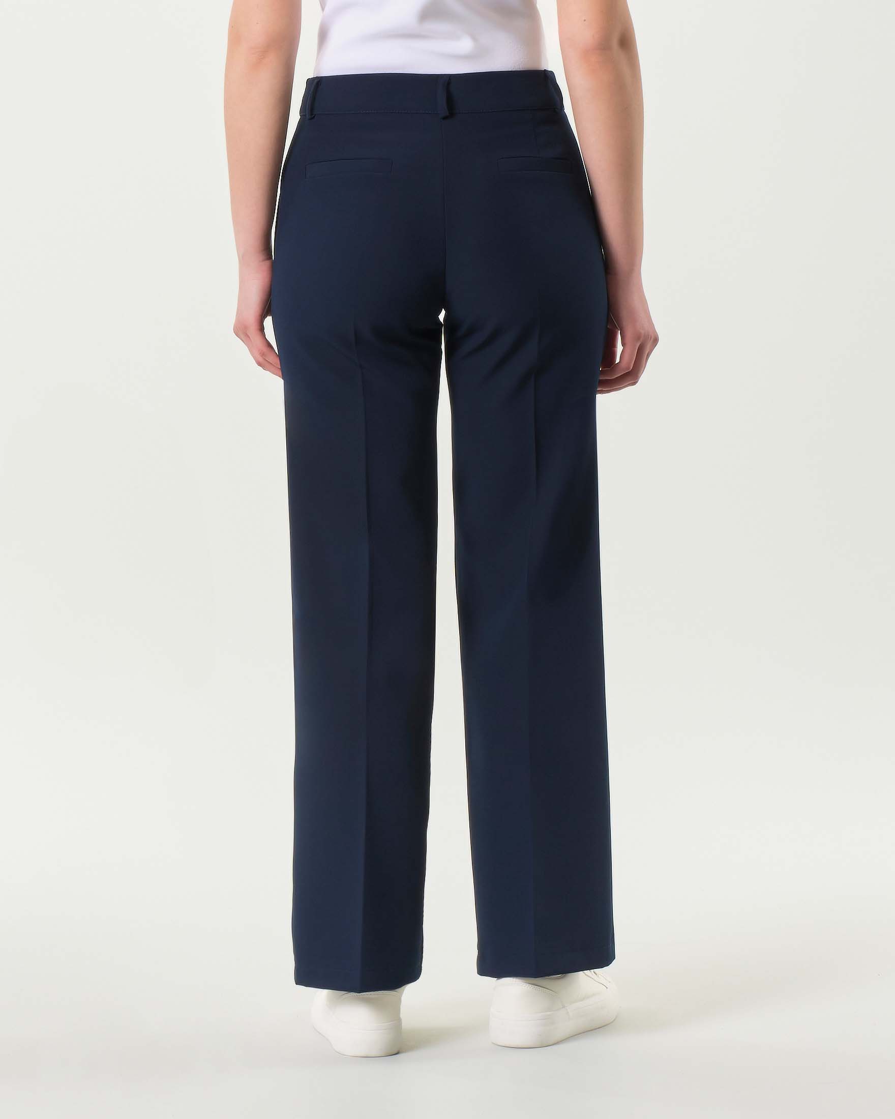 Pantaloni blu straight Hlo! in misto viscosa stretch