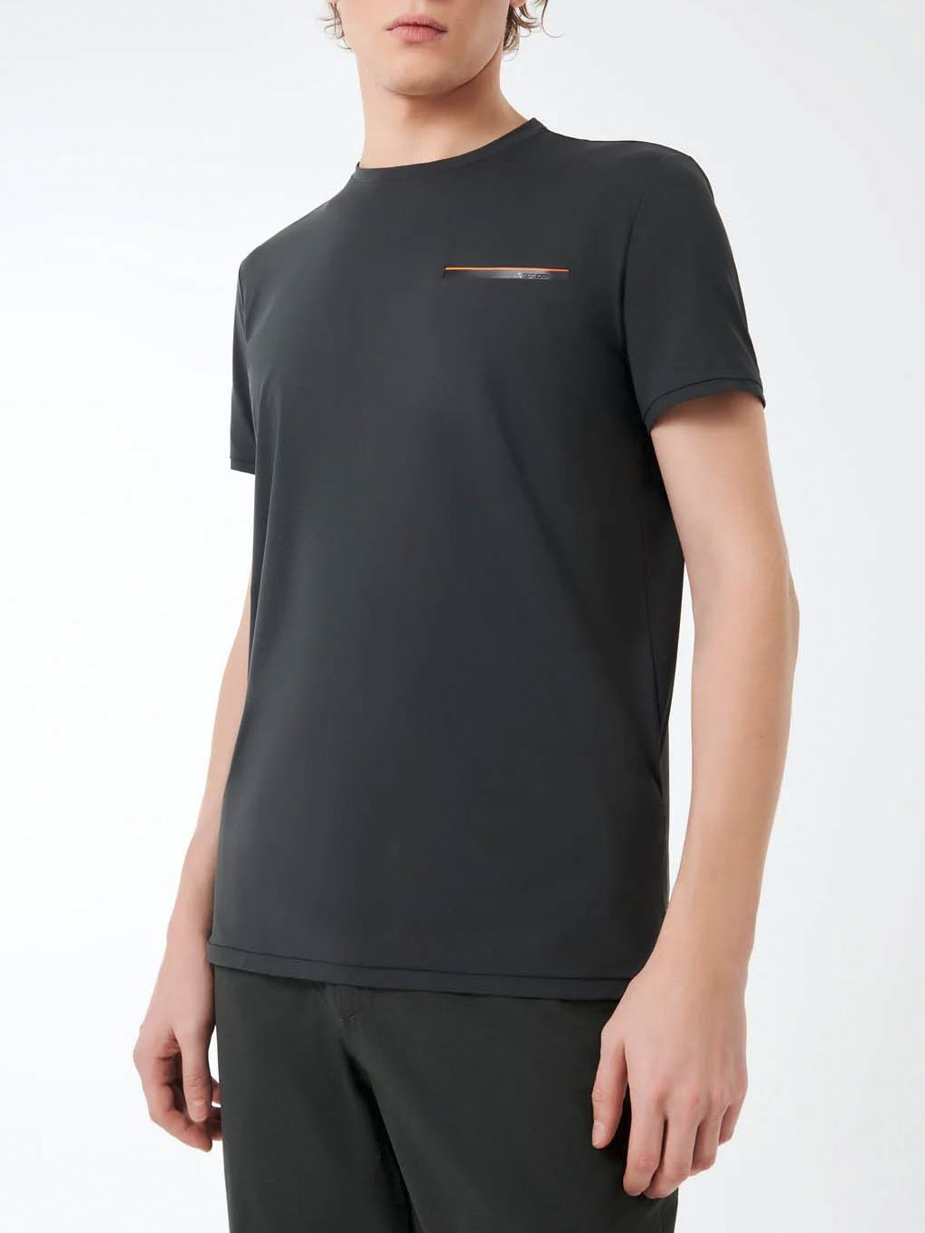 T-shirt verde militare R.R.D. Oxford Pocket Shirty in tessuto tecnico stretch con taschino a filo sul petto image