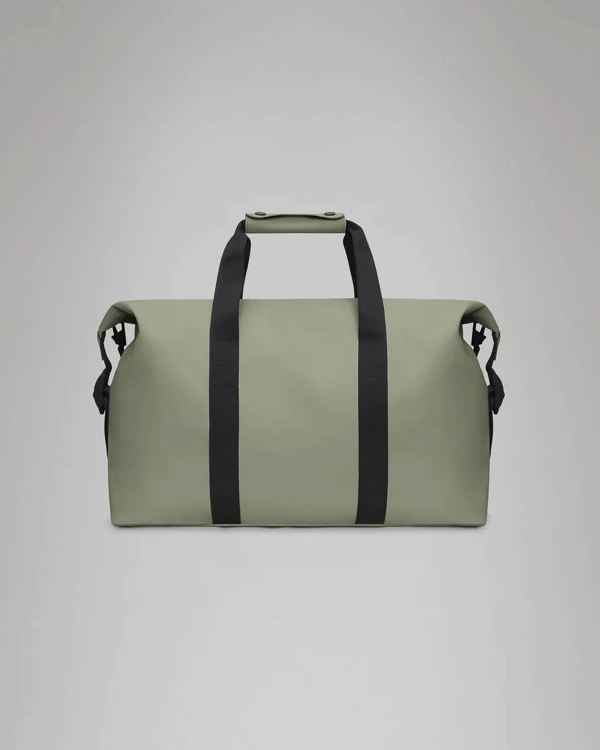 Borsa Weekend Bag tortora in tessuto impermeabile effetto gommato con tracolla removibile