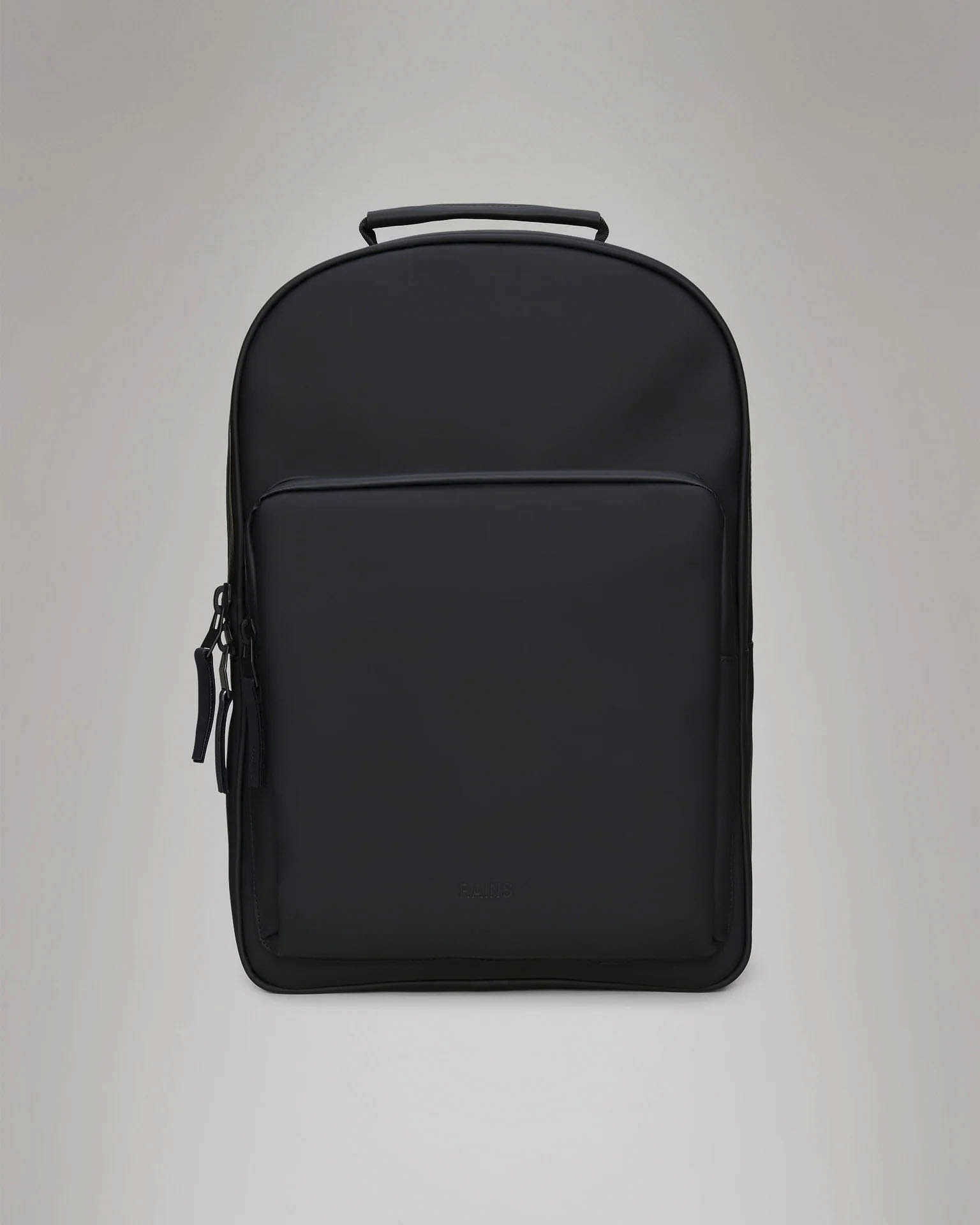 Book Daypack large Rains nero in tessuto impermeabile effetto gommato