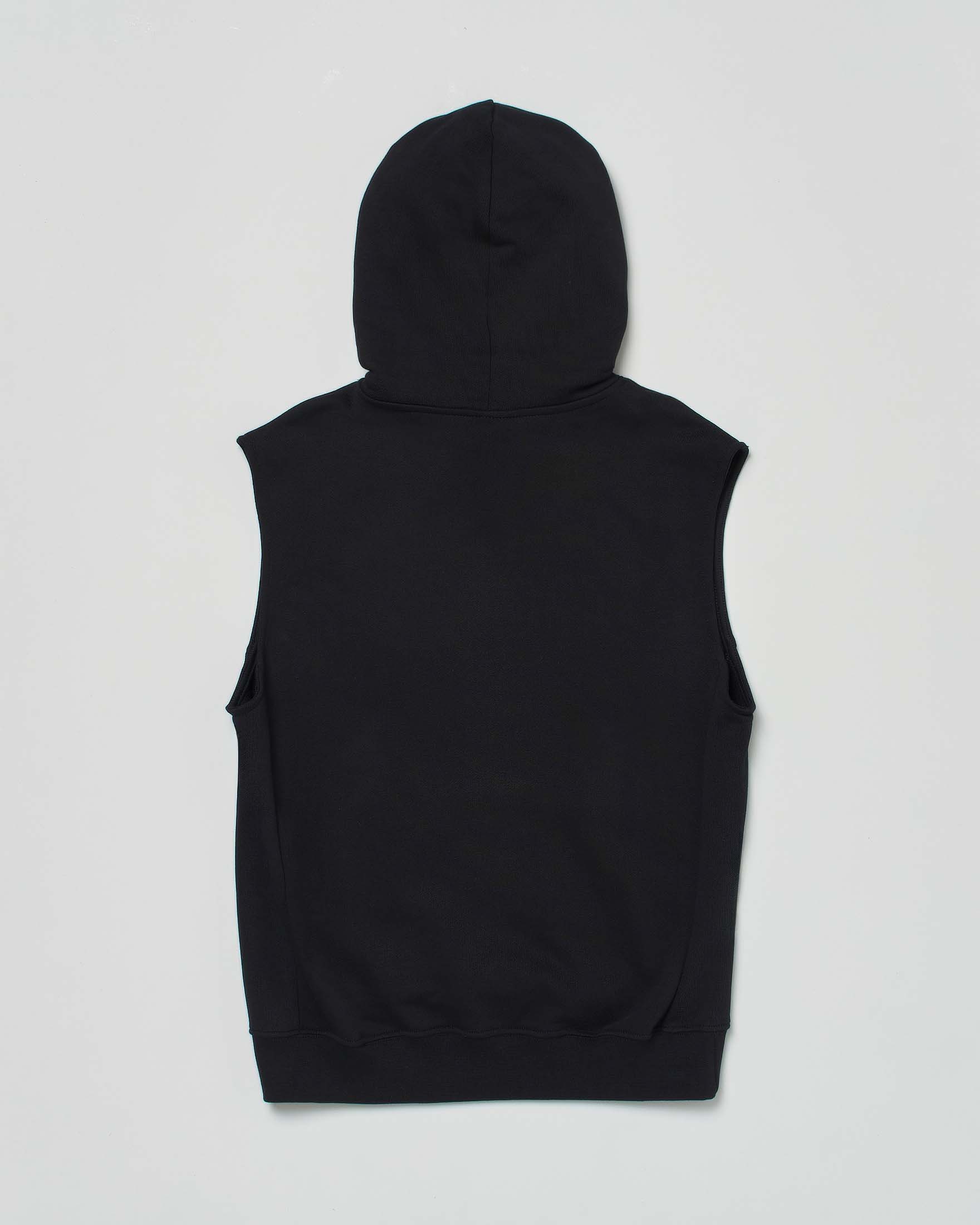 Felpa gilet nera con cappuccio e logo in fiamme Disclaimer