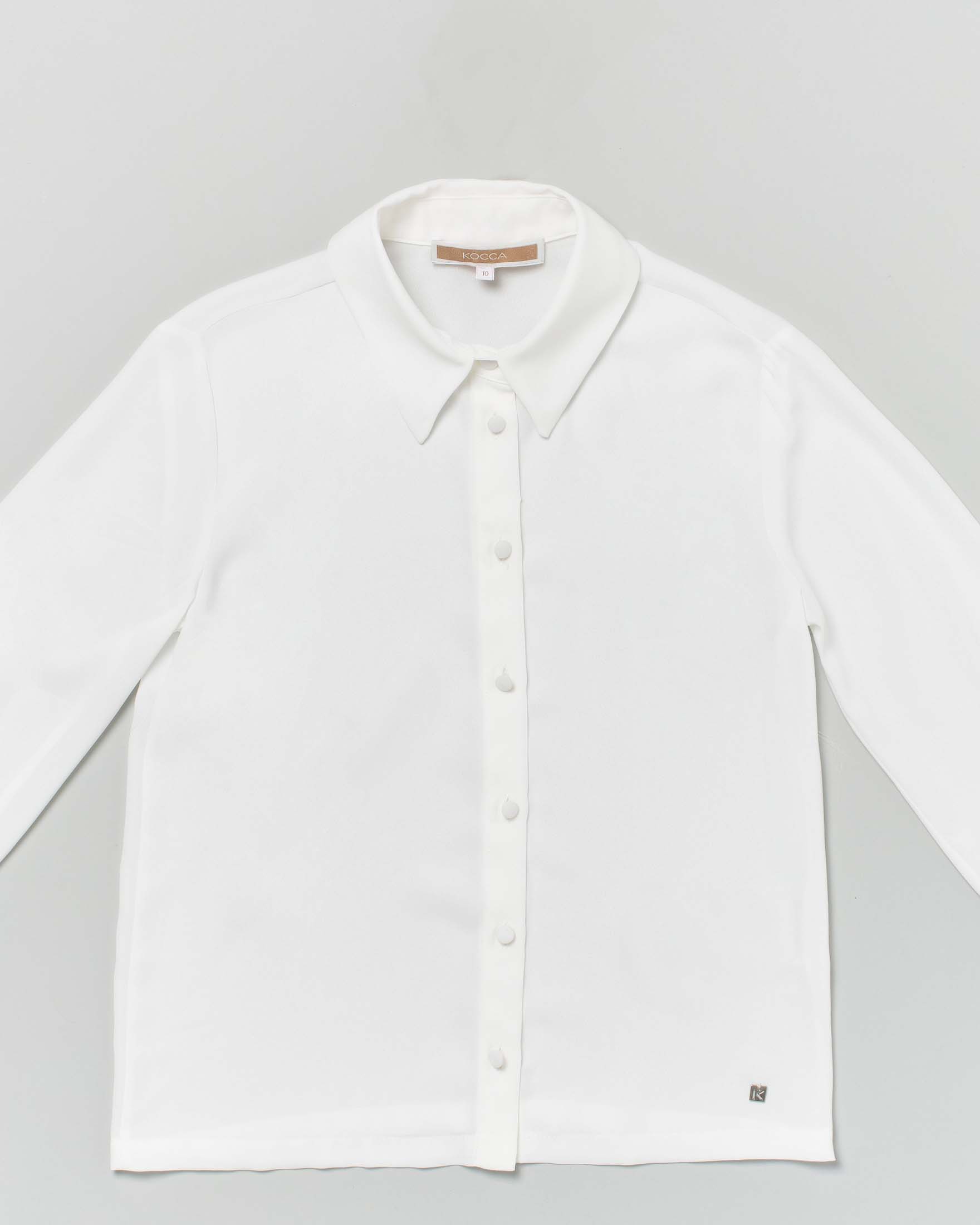 Camicia Kocca bianca in tessuto crêpe con cravatta abbinata tono su tono image