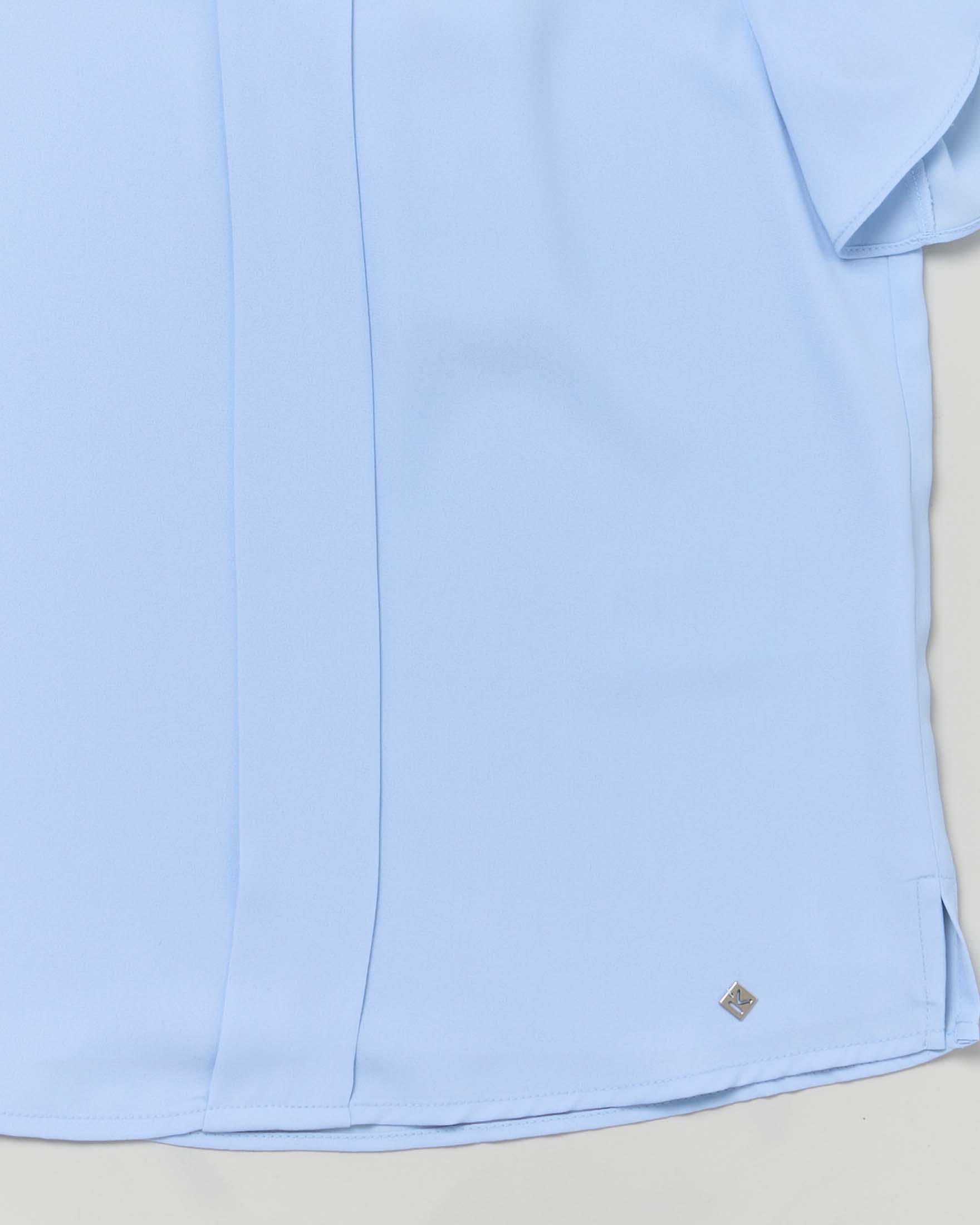 Camicietta Kocca in crêpe azzurra con maniche a tulipano image