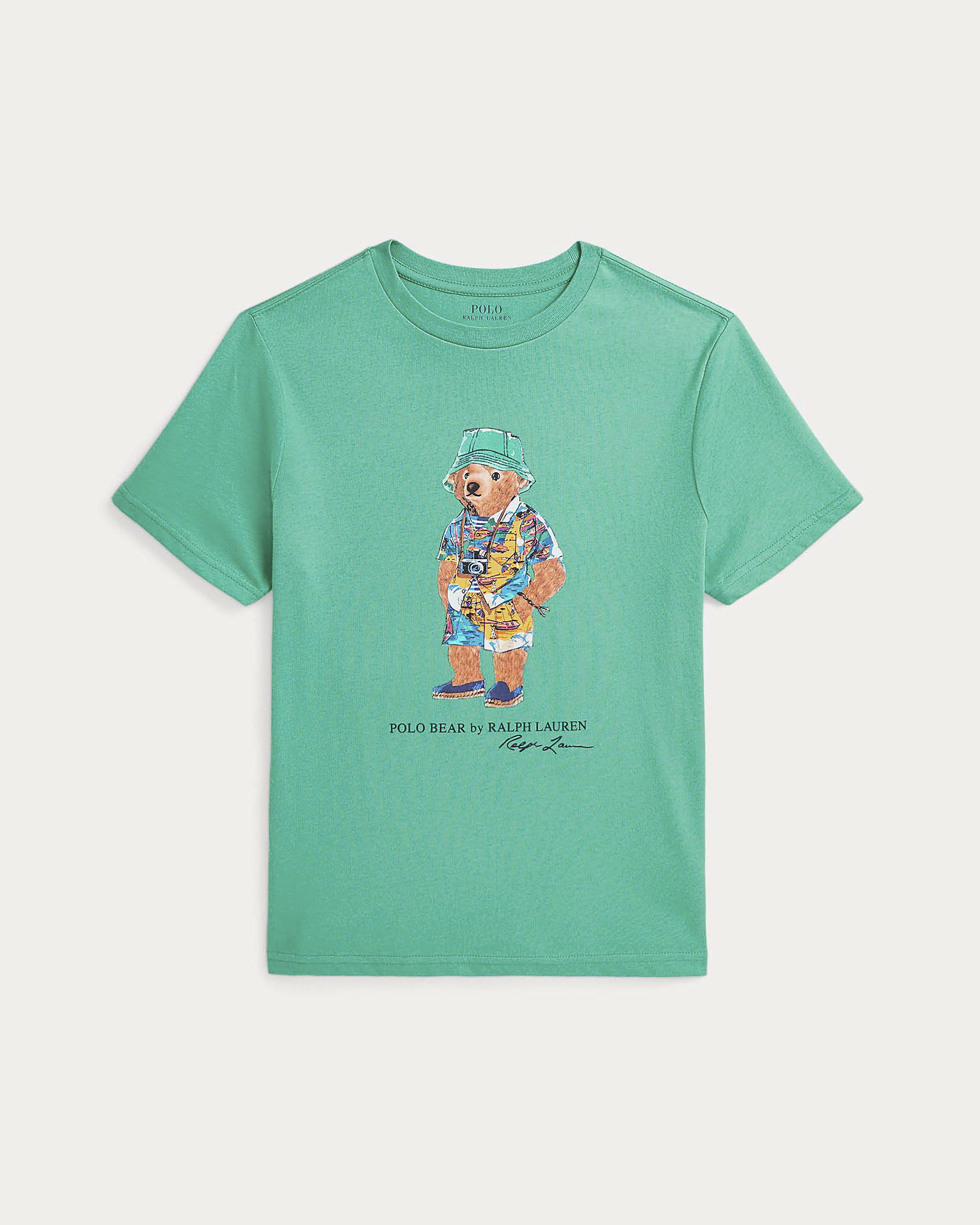 T-shirt verde mezza manica Polo con stampa Polo Bear