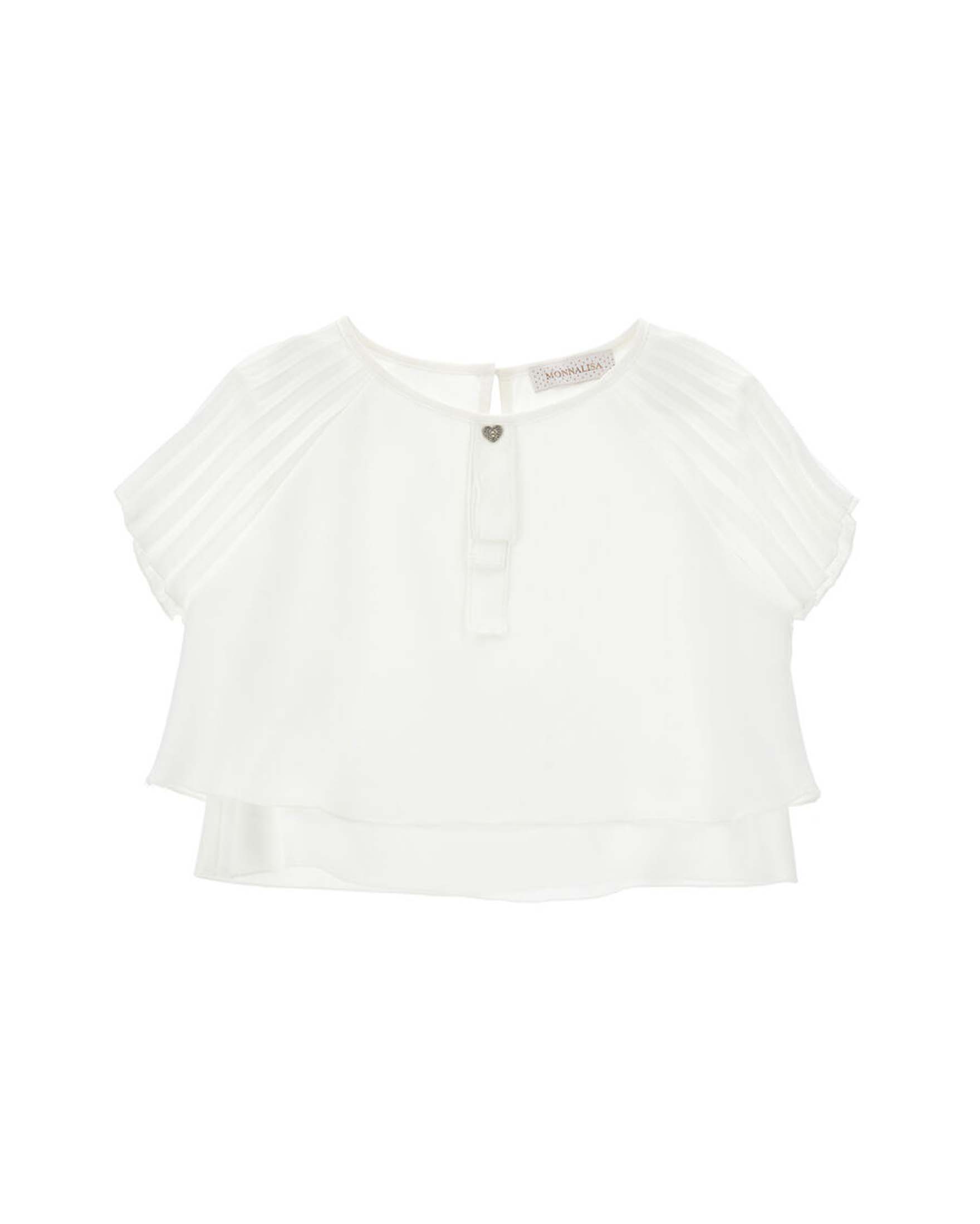 Top cropped bianco plisettato