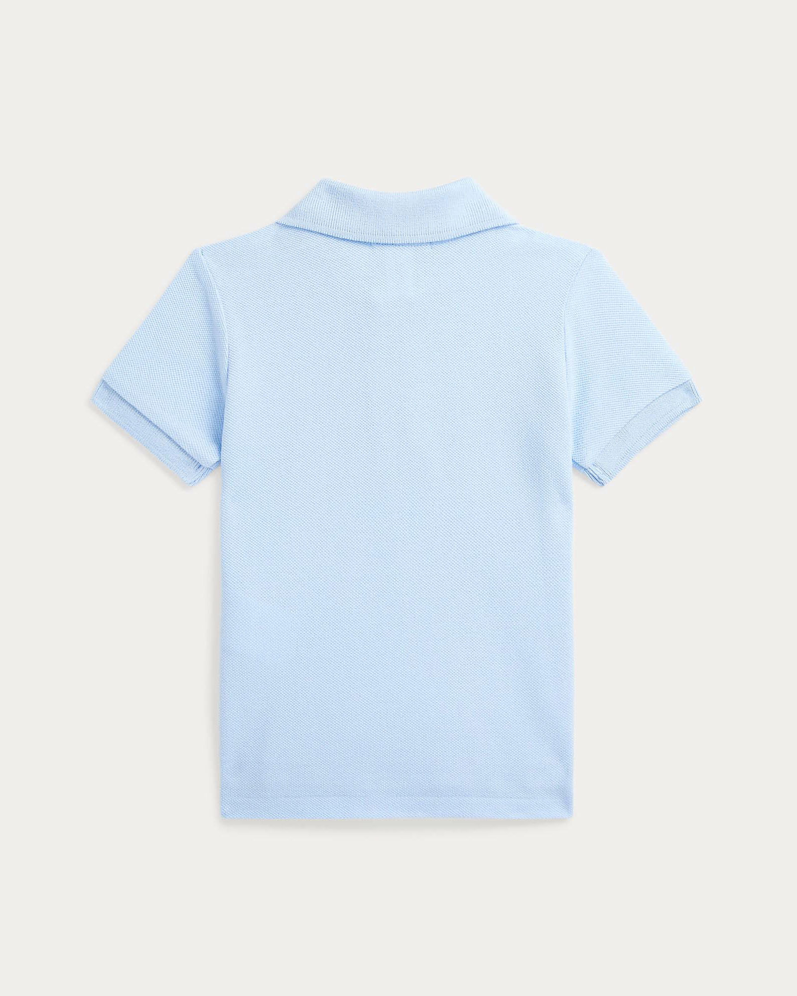 Polo azzurra in piquè di cotone a maniche corte con logo pony bianco Polo Ralph Lauren image