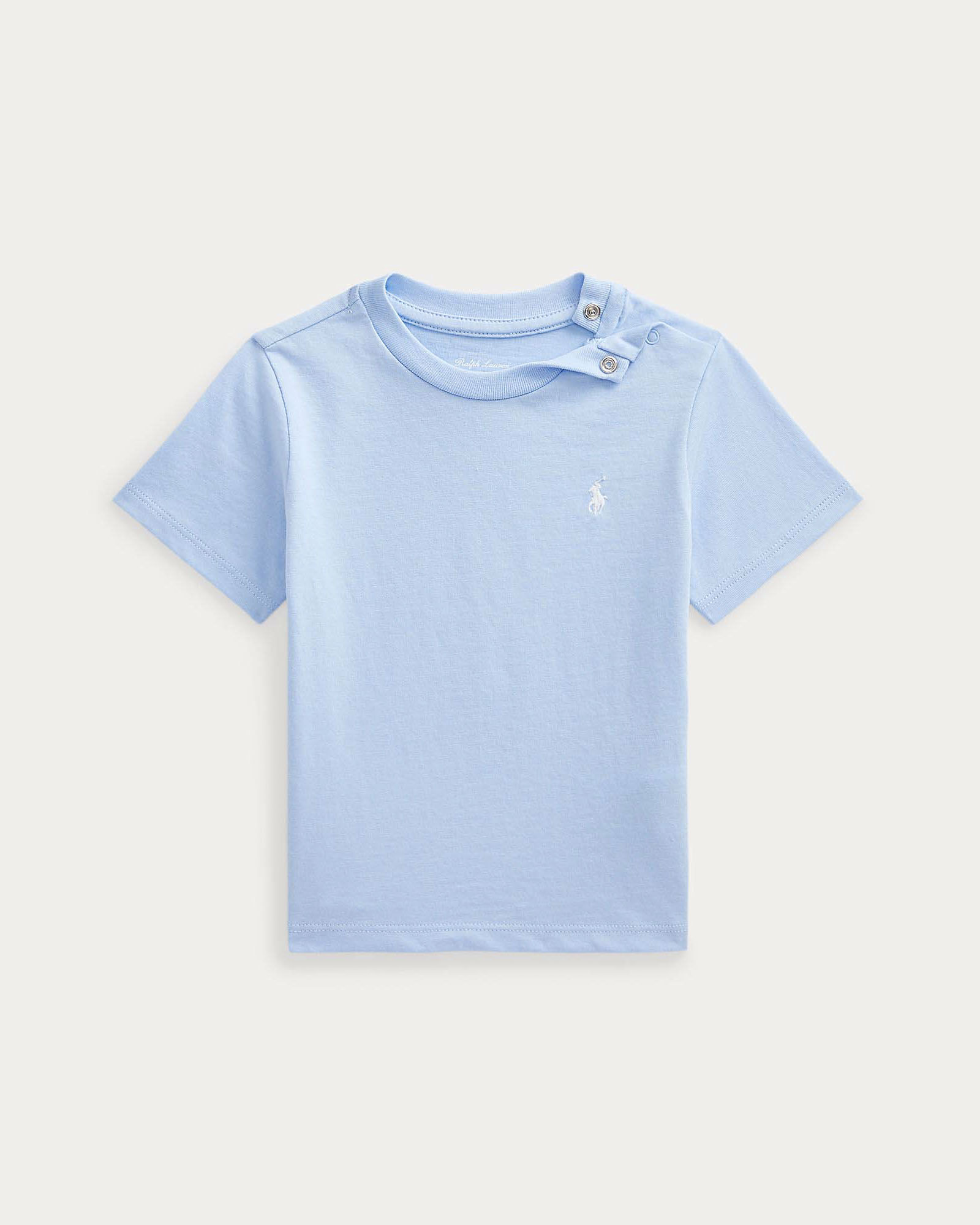 T-shirt Polo azzurra mezza manica con logo pony bianco