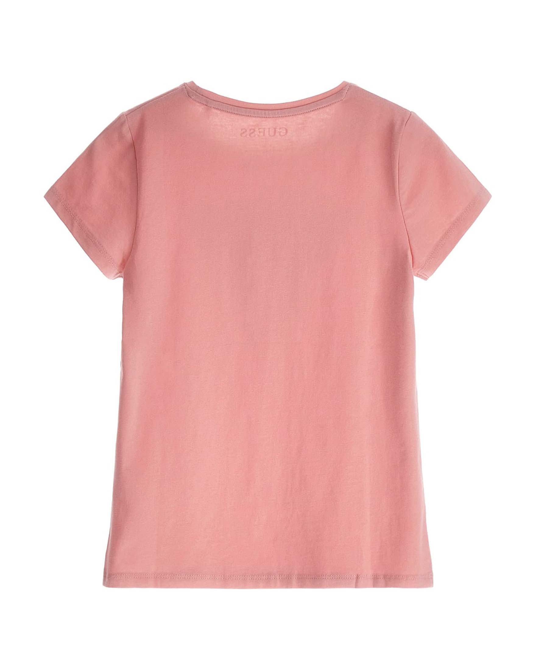 T-shirt mezza manica rosa con logo Icon in strass image