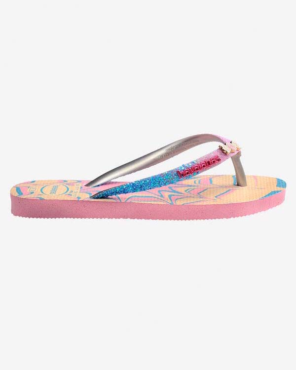 Havaianas Kids Slim Glitter rosa e azzurre