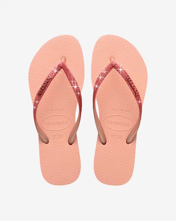 Havaianas Slim Glitter II rosa con fascetta glitterata