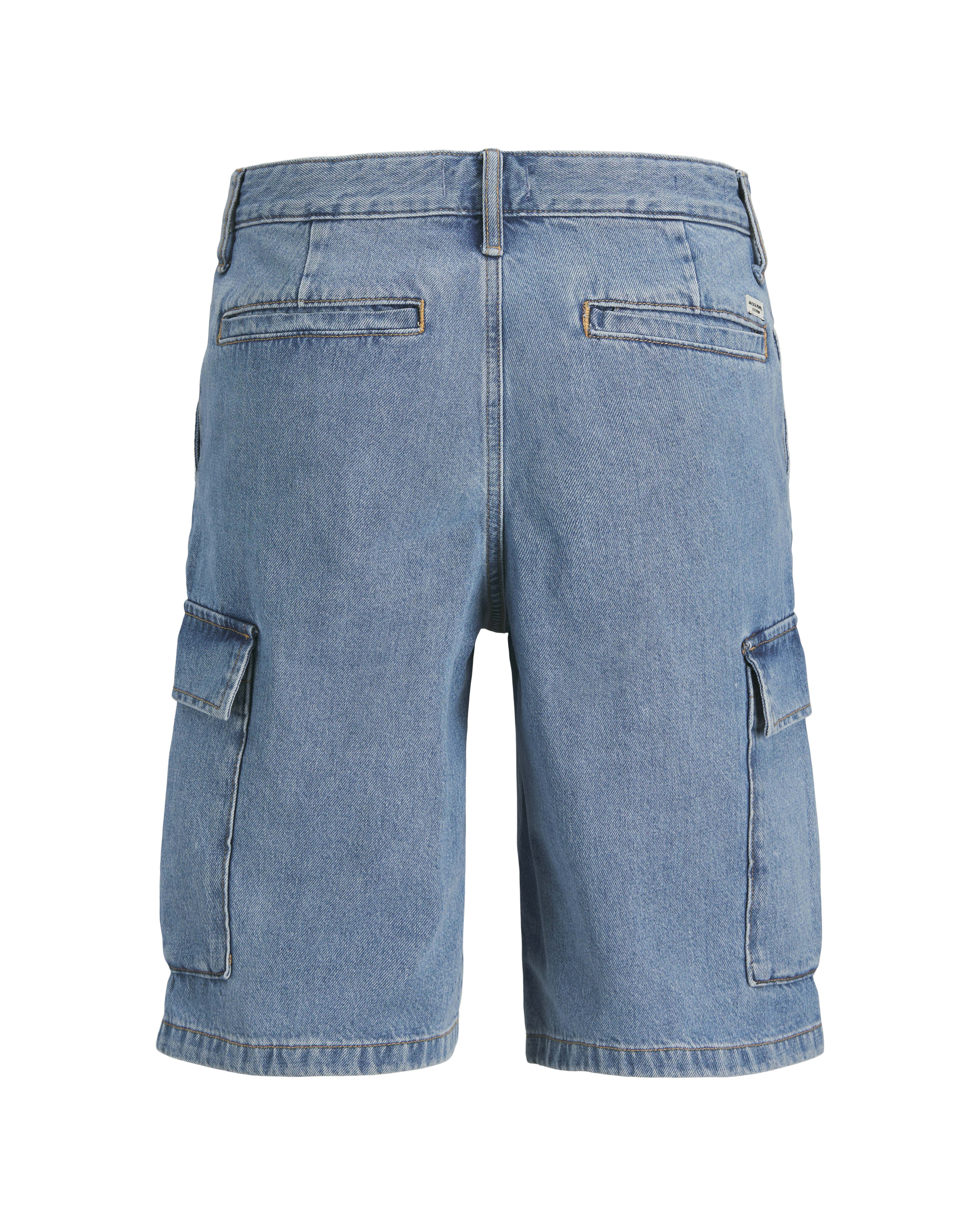 Bermuda Bill cargo wide-leg in denim di puro cotone lavaggio chiaro image