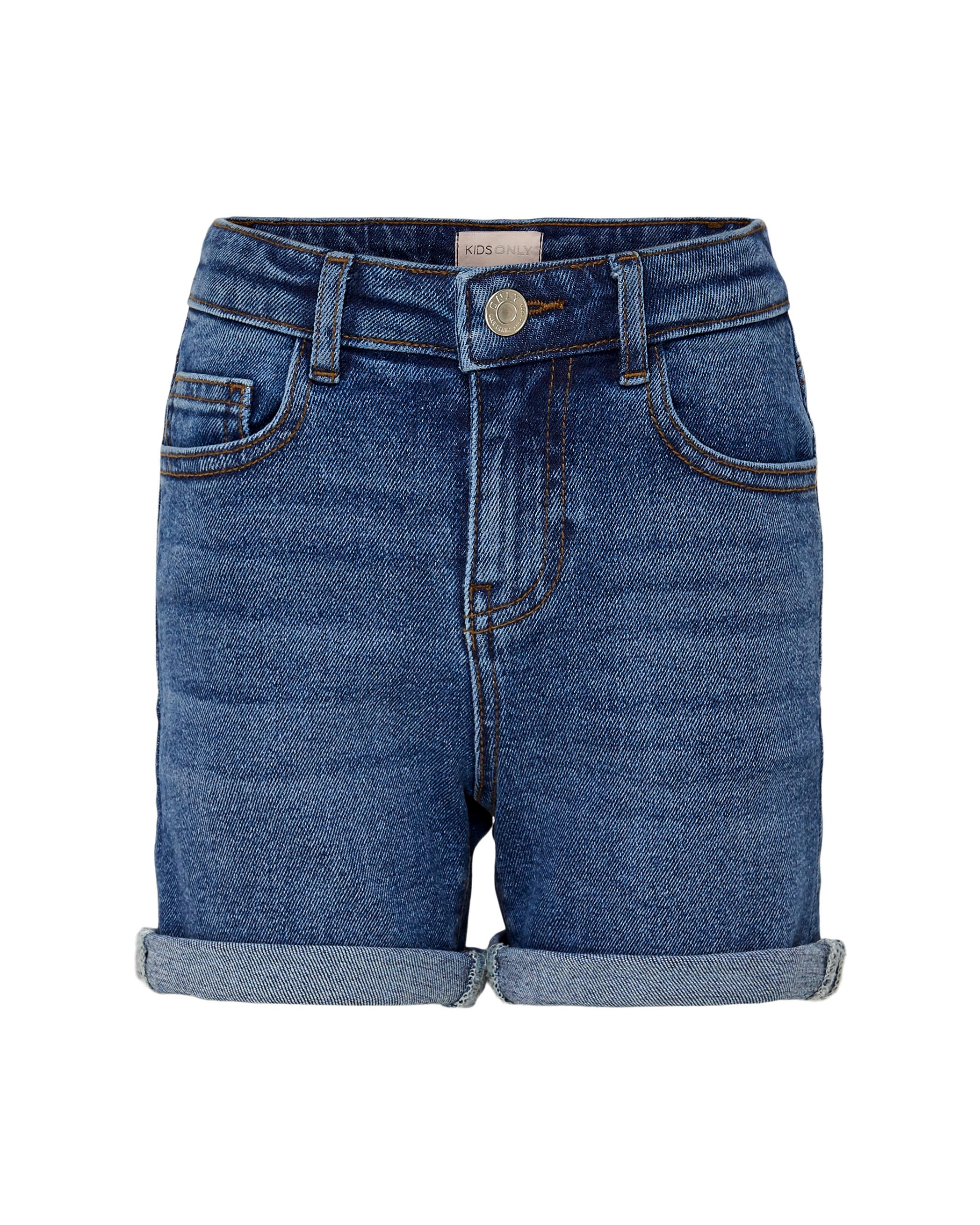 Short in jeans a lavaggio medio stone washed in cotone stretch