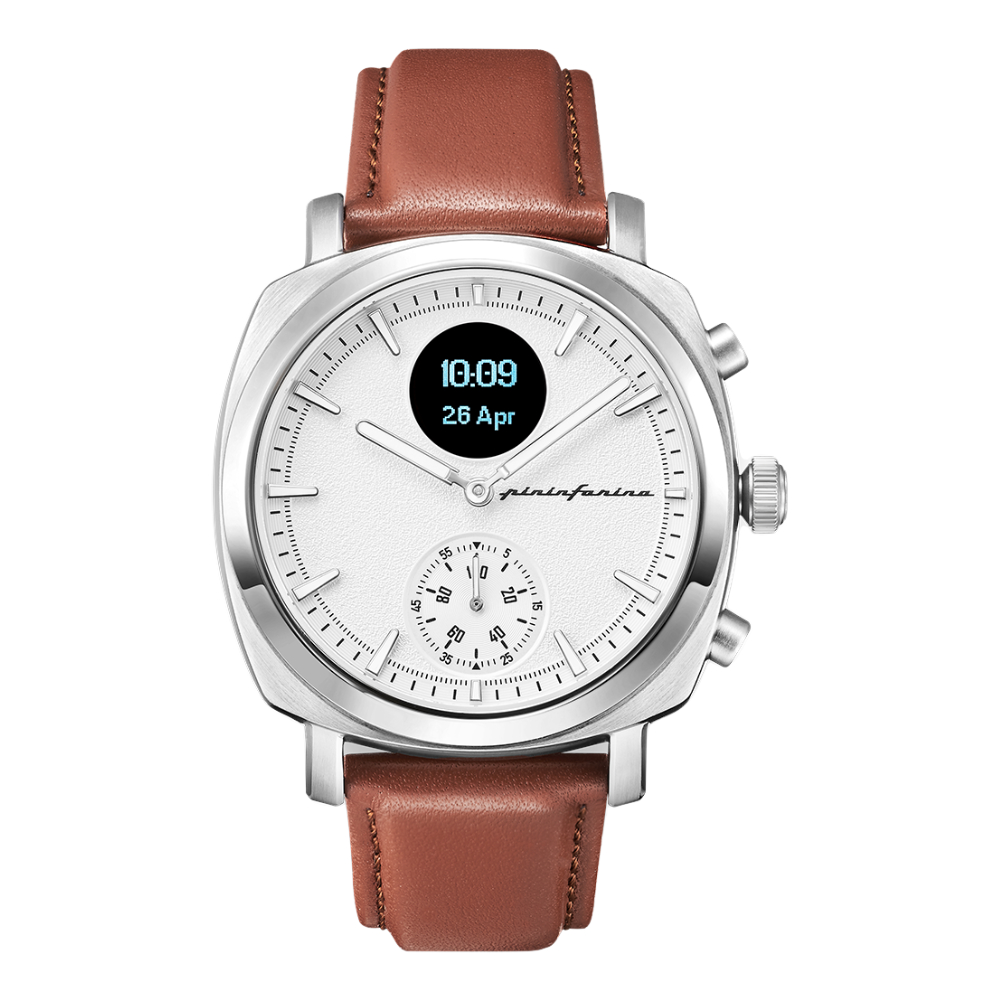 Pininfarina Senso Hybrid Smartwatch Moonlight Silver - Orologio classico con micro display smart