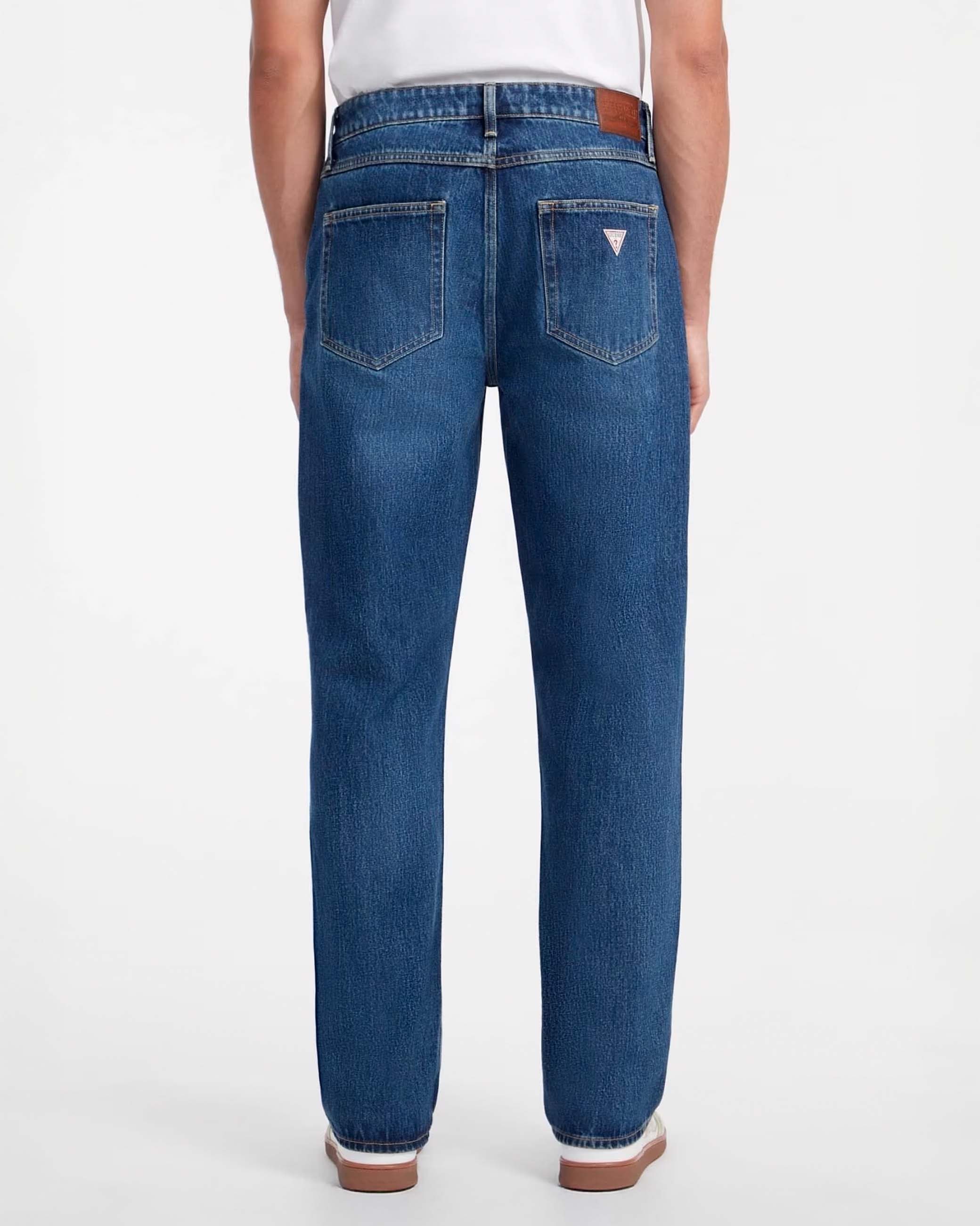 Jeans relaxed-fit lavaggio medio stone washed in puro cotone