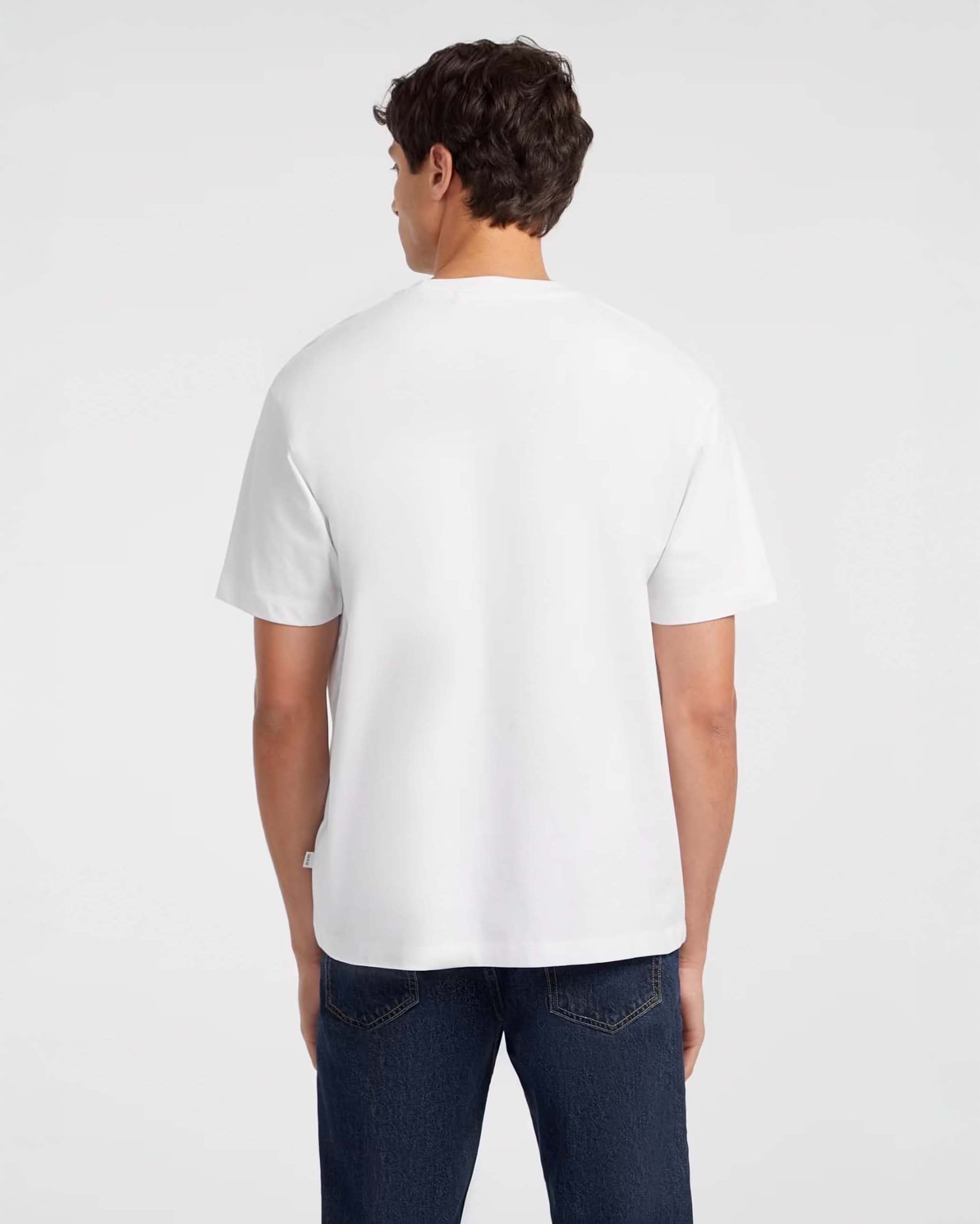 T-shirt bianca relaxed-fit con logo ricamato in tono