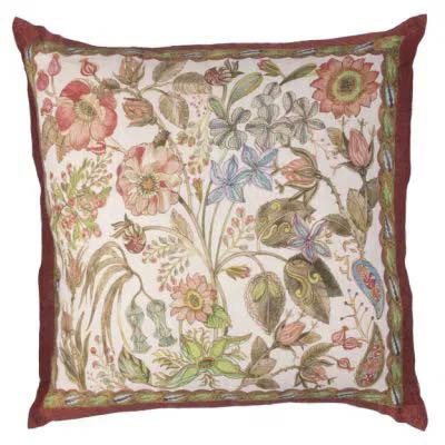 Federa per cuscino quadrato Occitane in lino a fantasia floreale multicolor