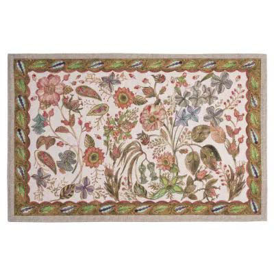 Tappeto Occitane a fantasia floreale e bordo sabbia 52x80
