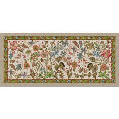 Tappeto Occitane a fantasia floreale e bordo sabbia 52x120