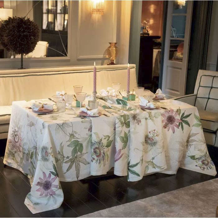 Tovaglia Shabby Chic con Pizzo Floreale Avorio Rose Provenzale Blanc M