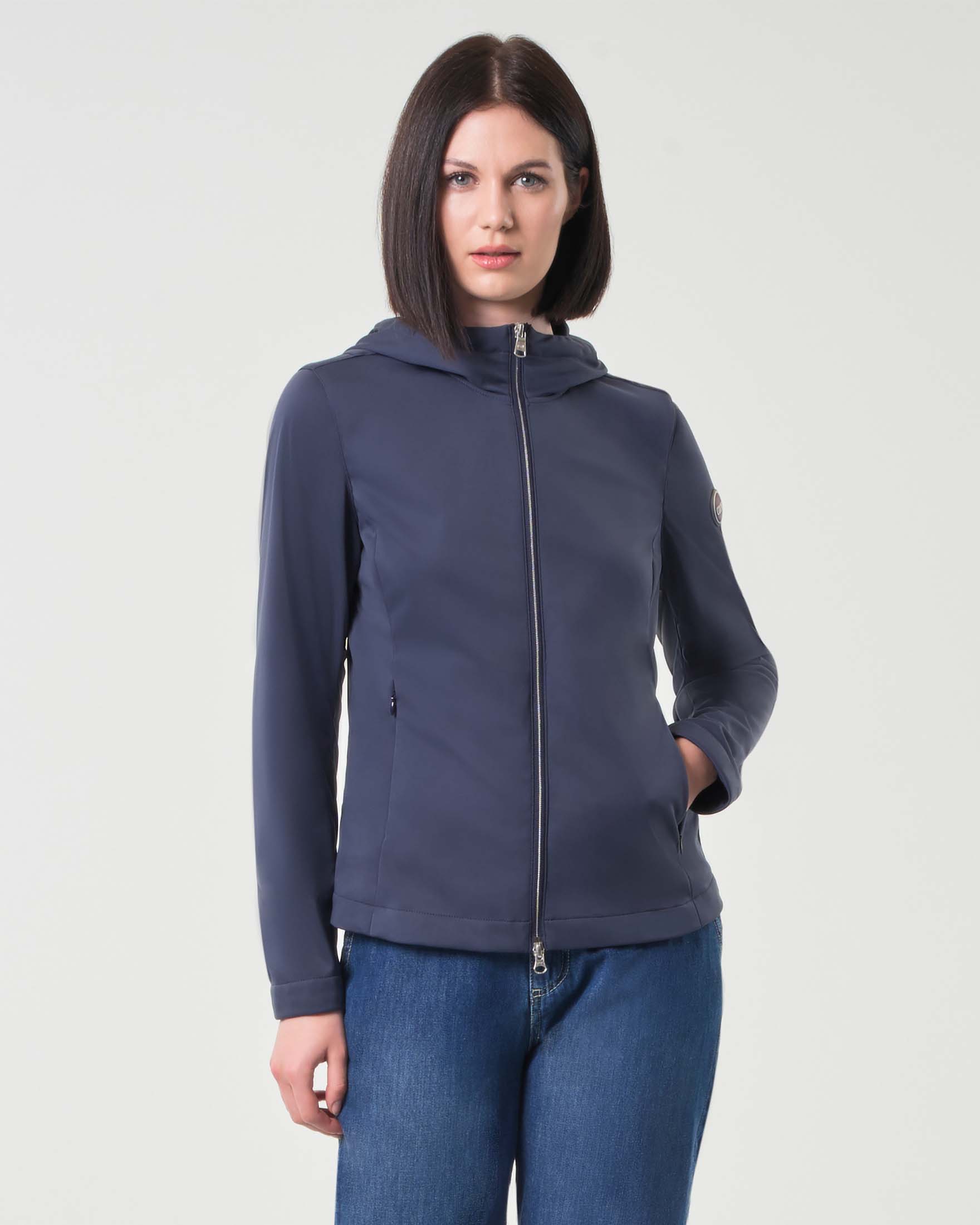 Giubbino Colmar Originals blu vestibilità regular in softshell impermeabile con cappuccio fisso