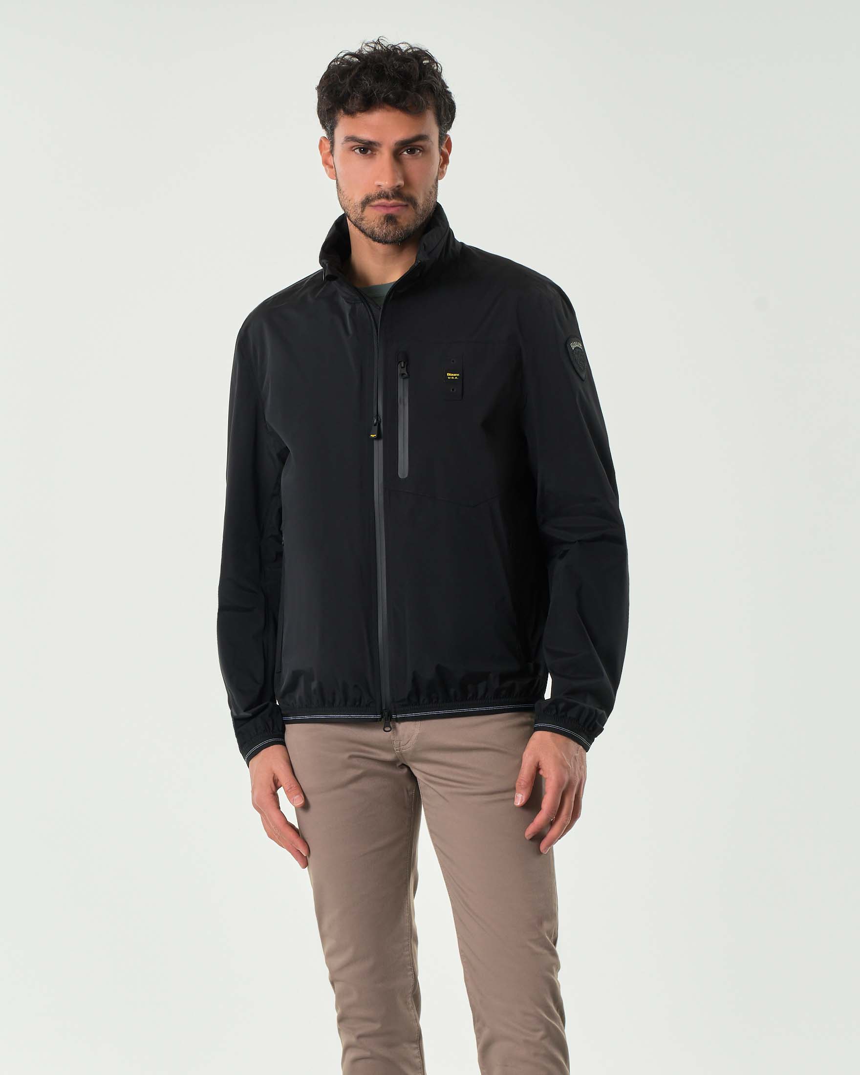 Giubbino Blauer sailor nero in nylon stretch con cerniere termonastrate image