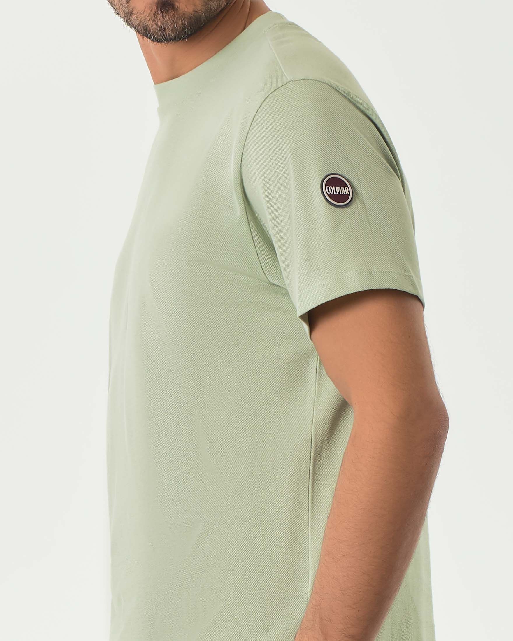 T-shirt Colmar Originals verde salvia mezza manica in piquè di cotone