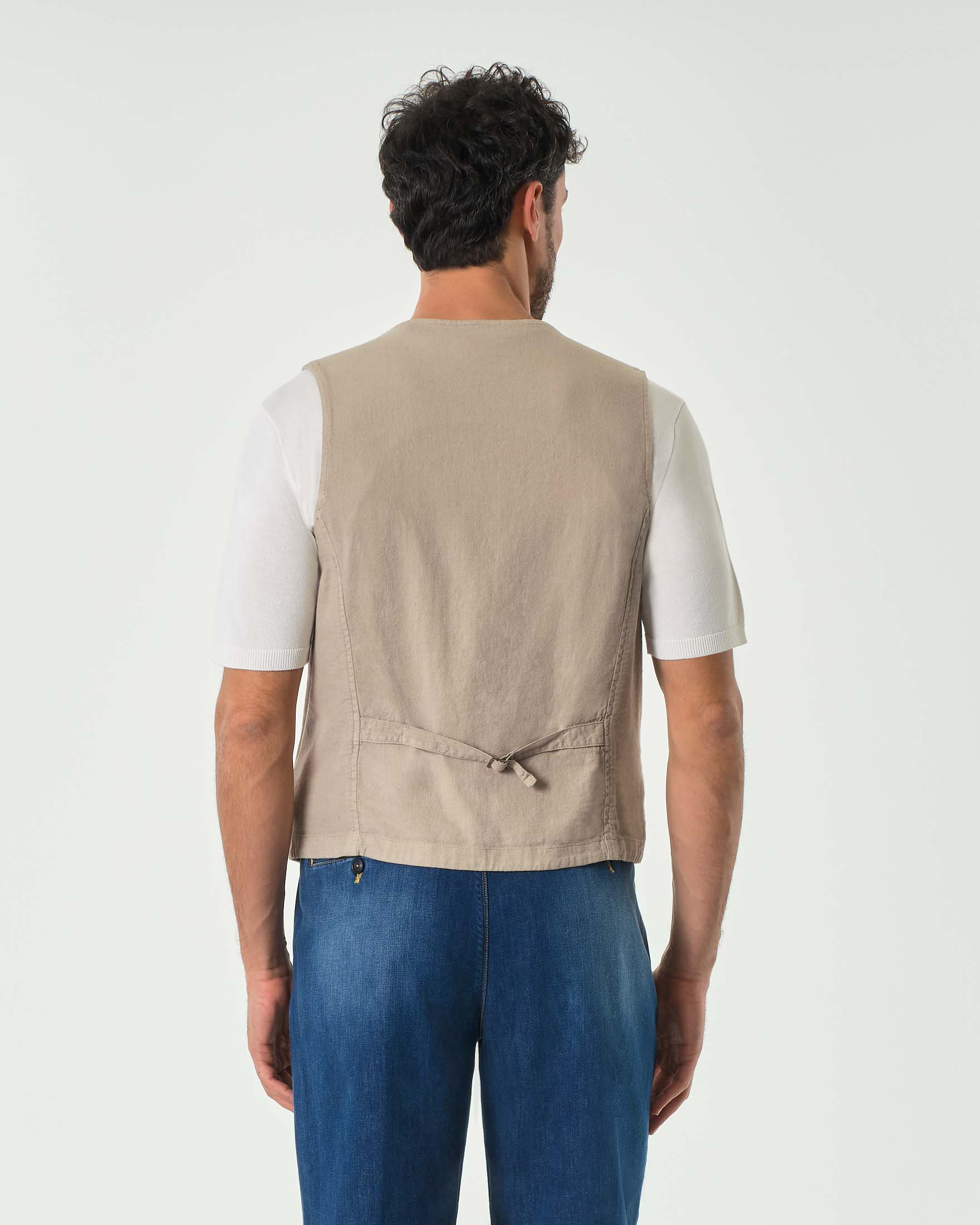 Gilet Smanicato Cinese In Cotone Lino – Stile Retrò Uomo M-5XL