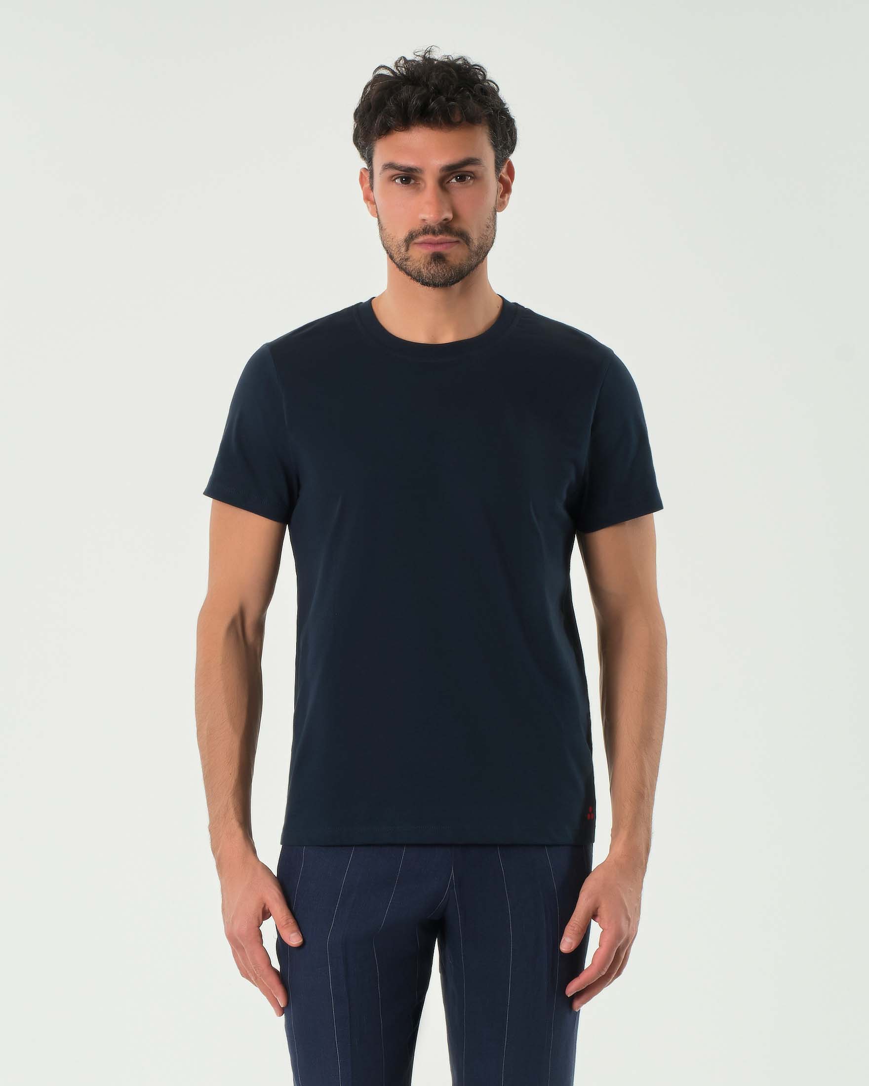 T-shirt Peuterey blu mezza manica in puro cotone