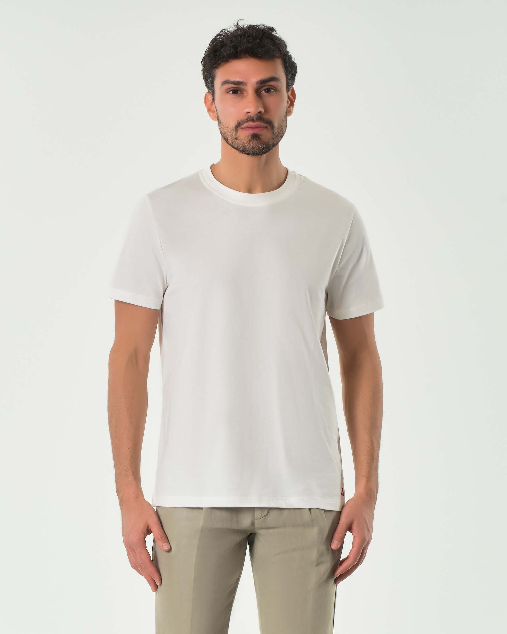 T-shirt Peuterey avorio mezza manica in puro cotone
