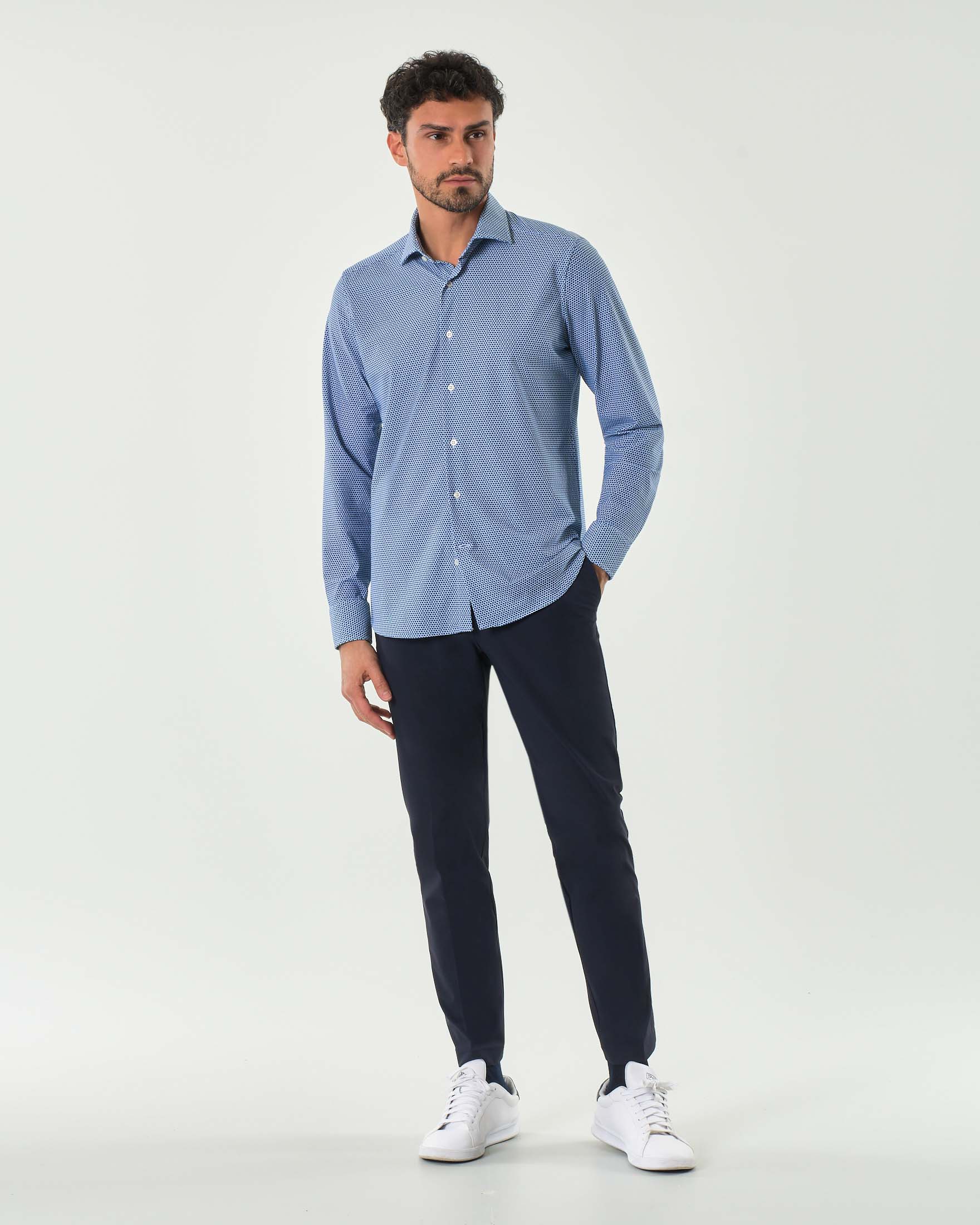 Pantaloni chino Pellizzari slim blu in tessuto tecnico stretch