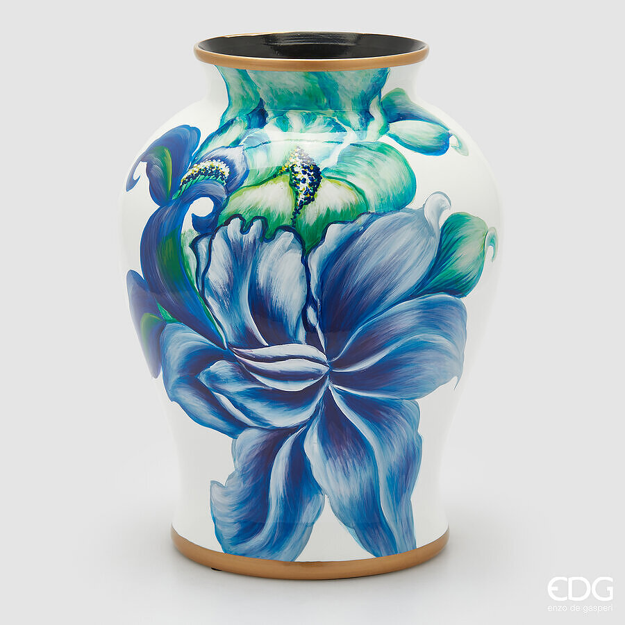 Vaso Iris Bombato Anfora Floral d.27 h.38 Edg