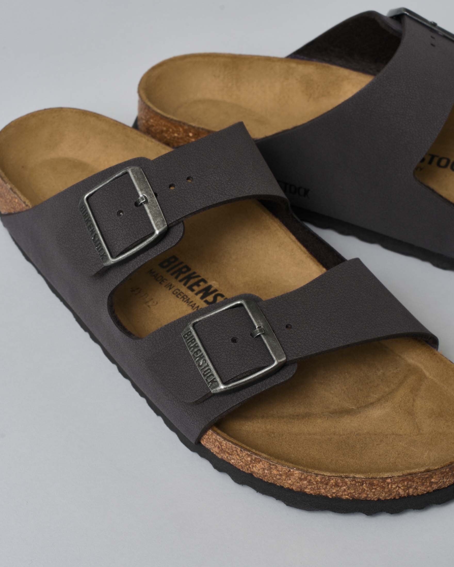 Sandalo Arizona Birkenstock in Birko-flor nabuck grigio antracite con doppia fascetta image