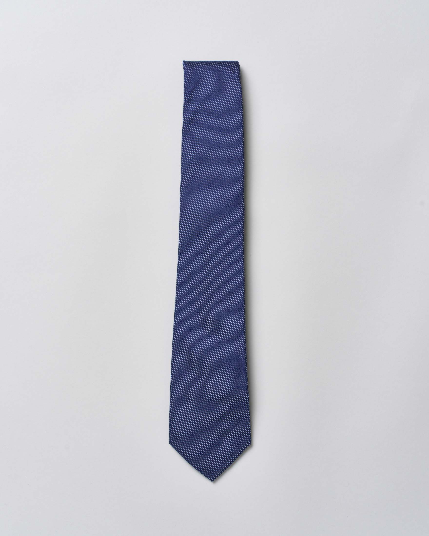 Cravatta Pellizzari blu indaco micro trattino di pura seta