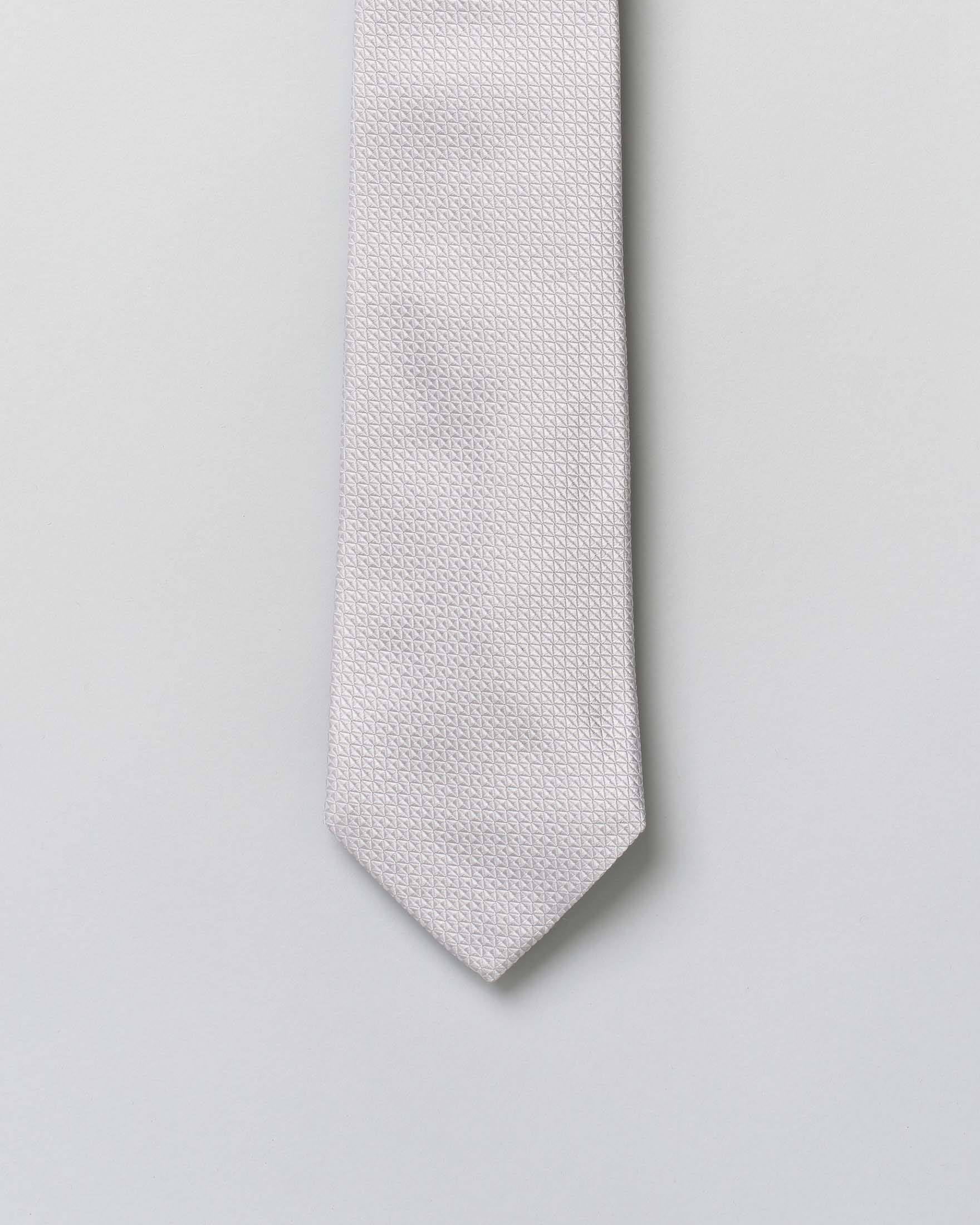 Cravatta Pellizzari argento micro fantasia in pura seta image