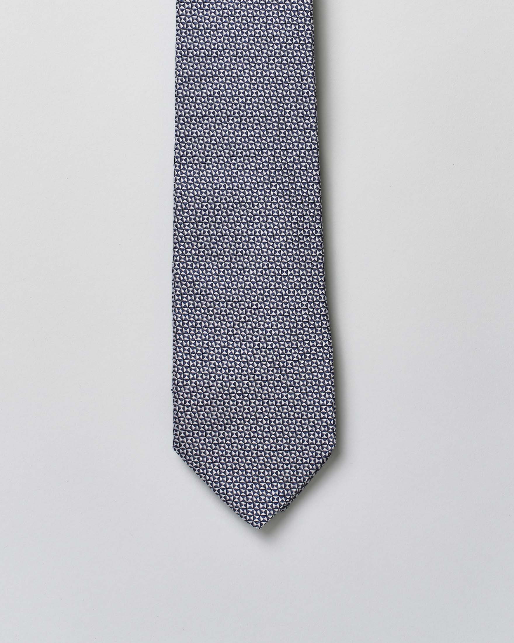 Cravatta Pellizzari blu micro fantasia in pura seta image