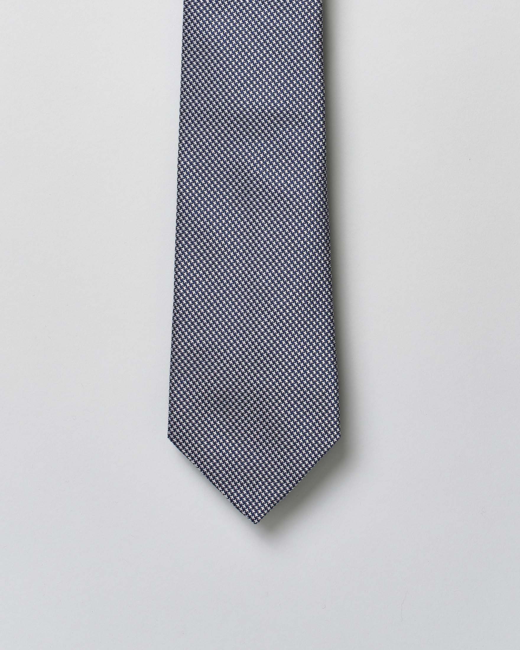 Cravatta Pellizzari blu micro stellina in pura seta image